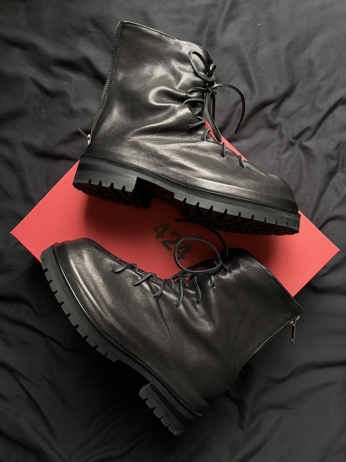 424 Marathon Lace Up Boots Black Size US 8 / EU 41 - 1 Thumbnail