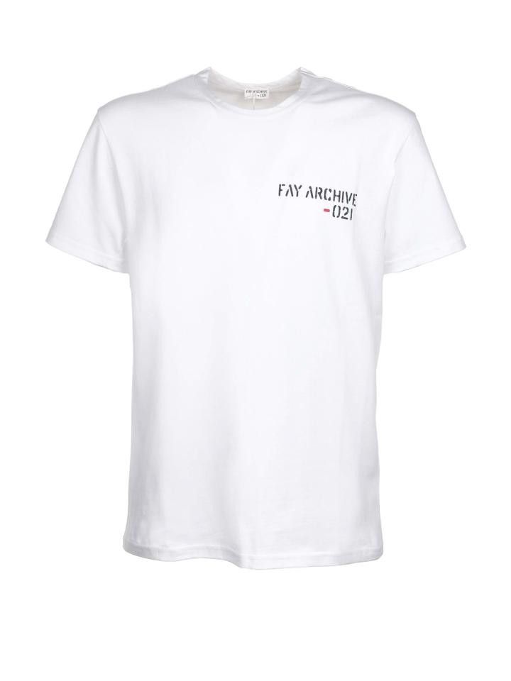 Fay FAY Men T-Shirts NPMB344105L TGGB004 White Size US XL / EU 56 / 4 - 1 Thumbnail