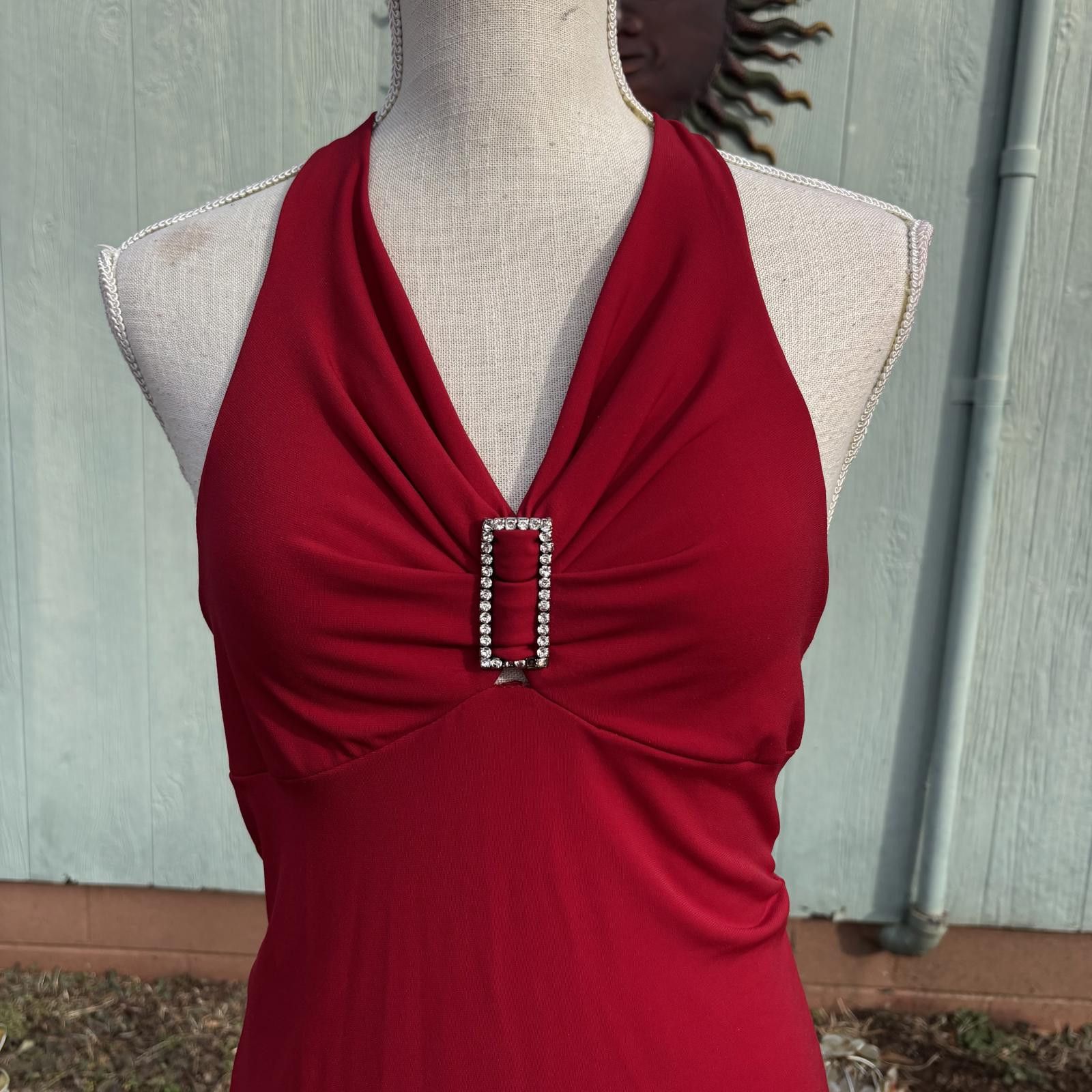 Other Y2K red rhinestone halter neck handkerchief dress Size ONE SIZE - 2 Thumbnail