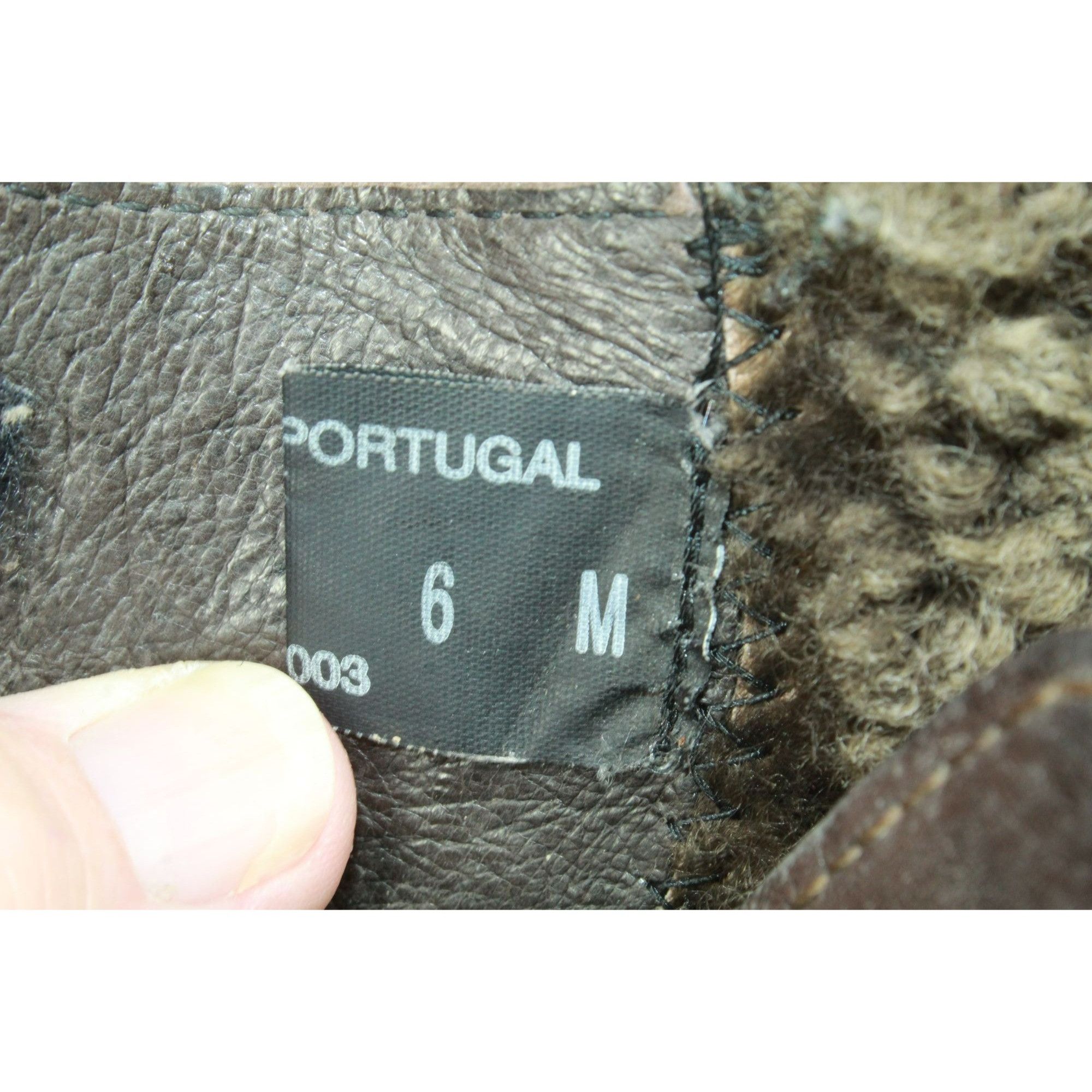 L.L. Bean × Leather LL Bean Leather Hook & Loop Shearling Lined Winter Boots Size US 6 / IT 36 - 9 Thumbnail