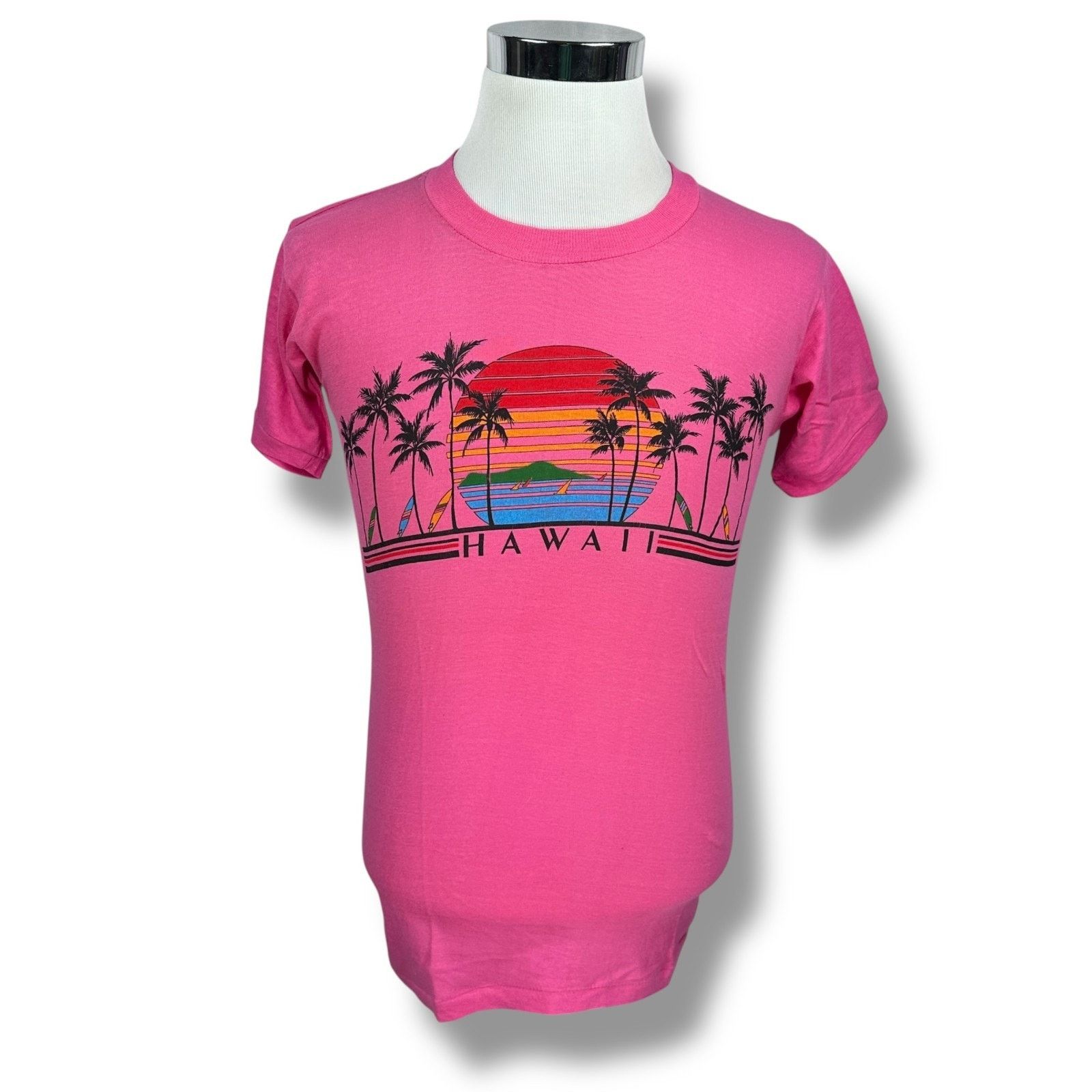 Other Vintage Hawaii Palm Trees T-Shirt Mens Large Pink 80s Sunset Size US L / EU 52-54 / 3 - 1 Thumbnail