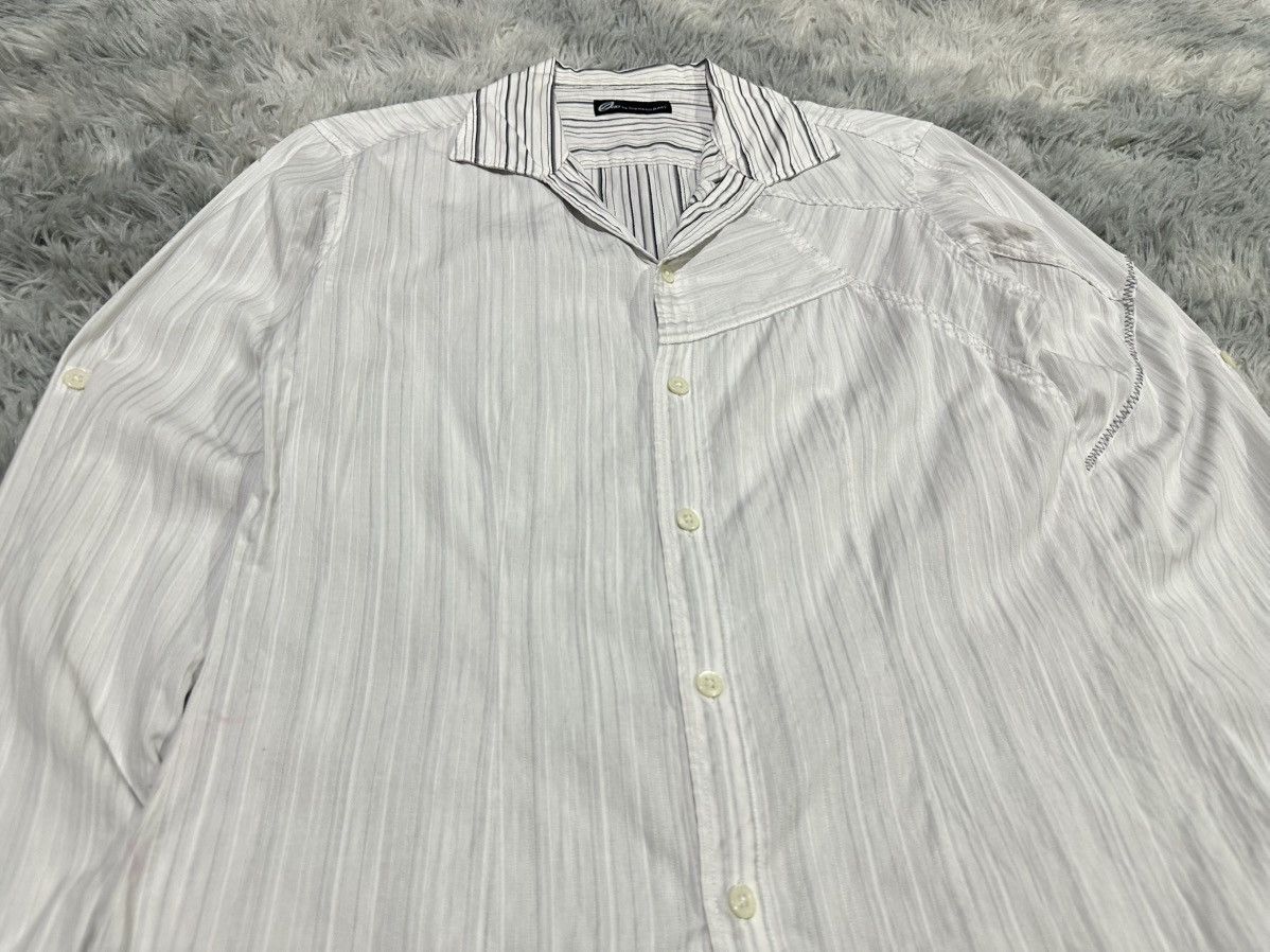 Tornado Mart 🔥Y2K Zero By Tornado Mart Shirt Reverse Striped Asym Patch Size US M / EU 48-50 / 2 - 2 Thumbnail