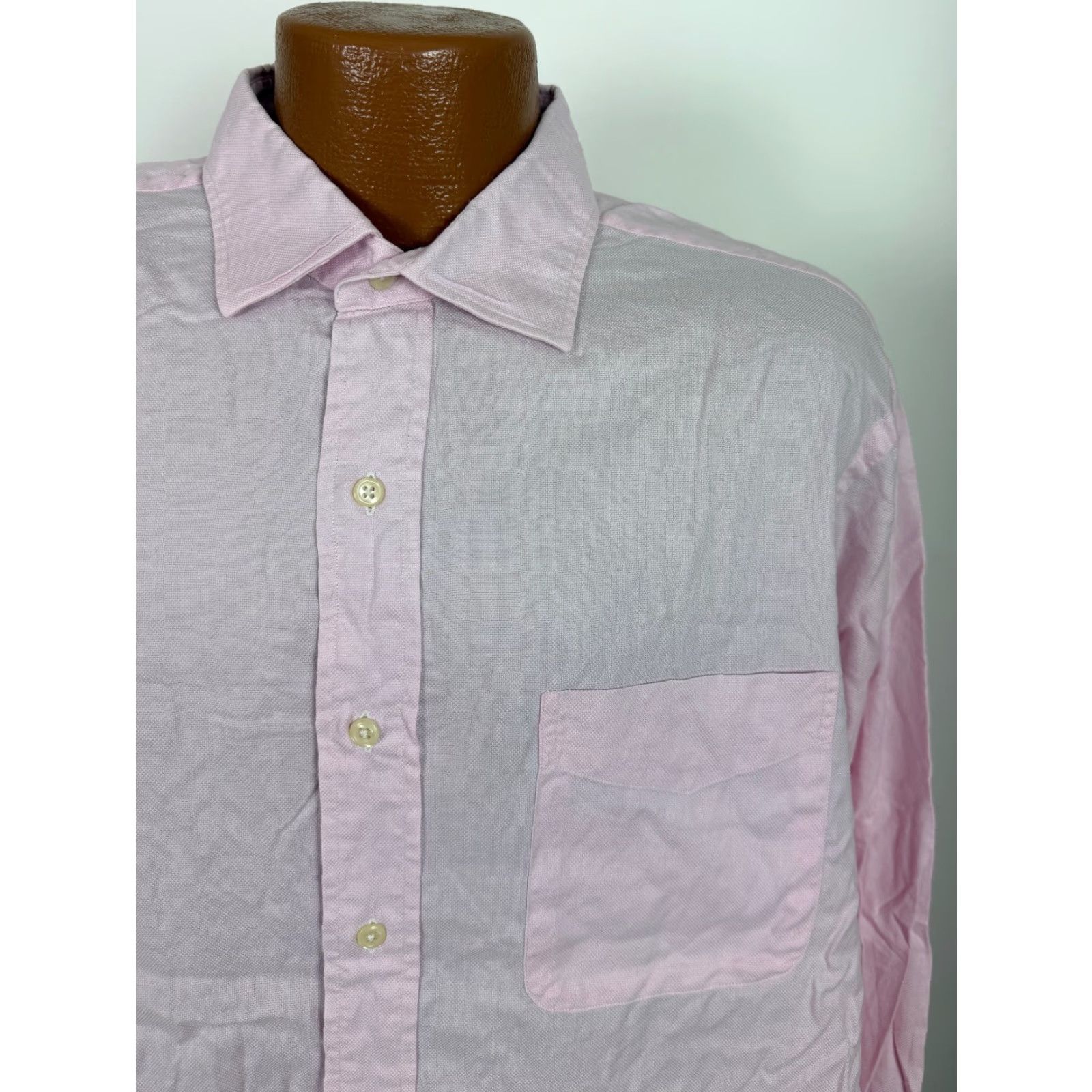 Ralph Lauren VINTAGE Ralph Lauren Dress Shirt Men XL Pink Cotton 90s Philip 17.5 34 35 Size 46R - 3 Thumbnail