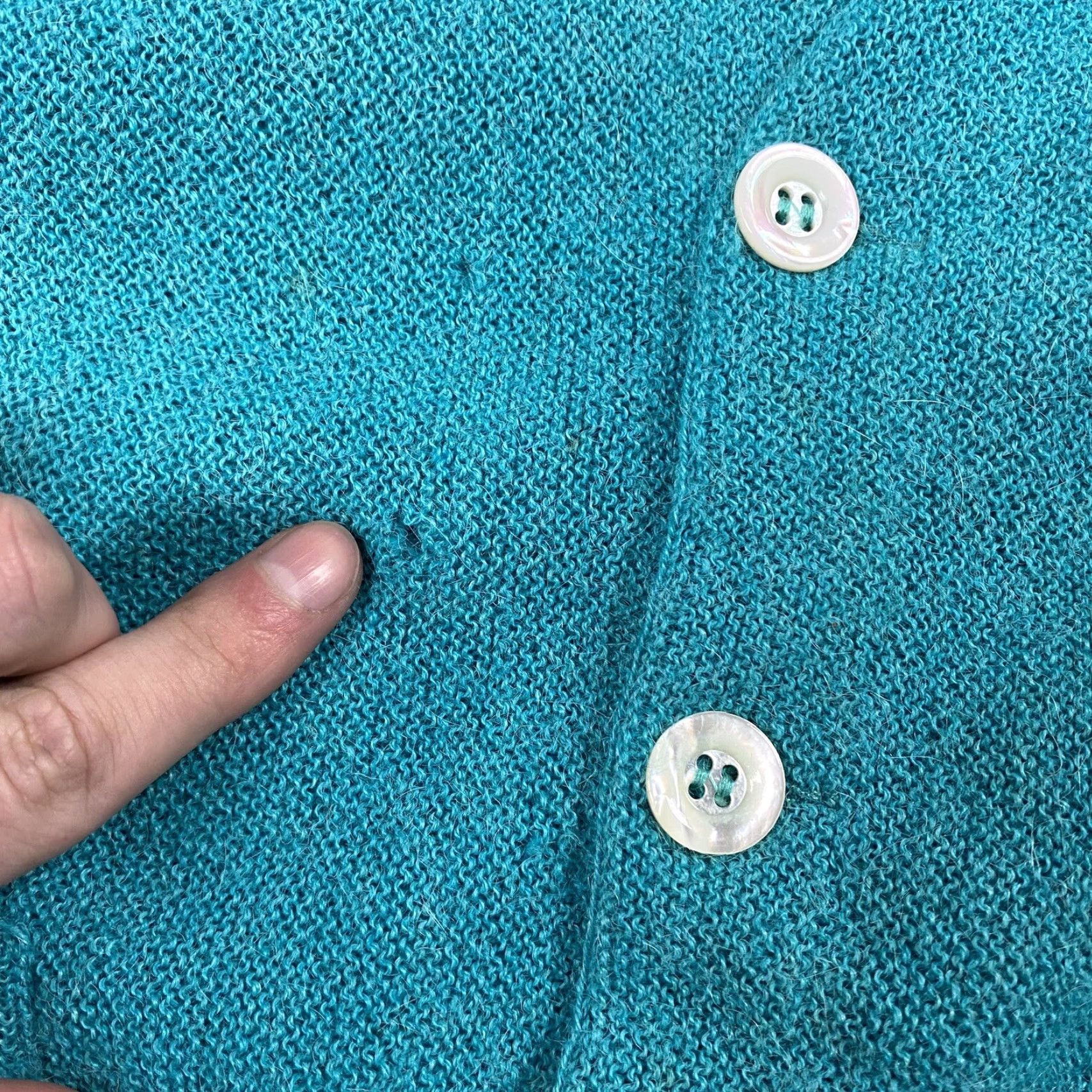 Brooks Brothers VINTAGE Brooks Brothers Cardigan Men's 100% Alpaca Teal Blue Crew Neck Medium Button Front Peru Knit Wool Solid 90s/Peruvian Alpaca Mens Size US M / EU 48-50 / 2 - 4 Thumbnail