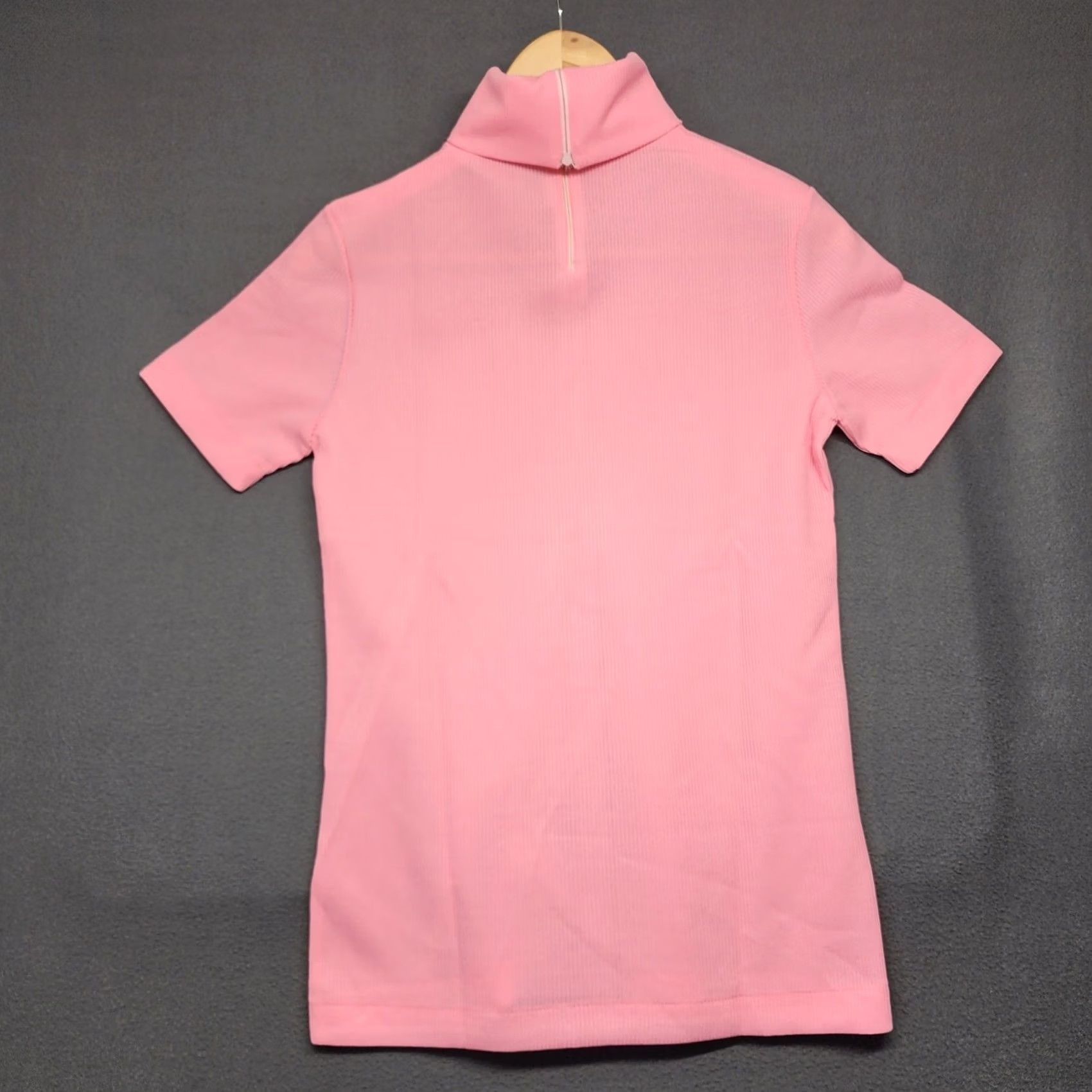 Vintage VINTAGE Helen Sue Top Shirt Women Small Pink Short Sleeve High Neck Zip Stretch 60s Size S / US 4 / IT 40 - 2 Thumbnail