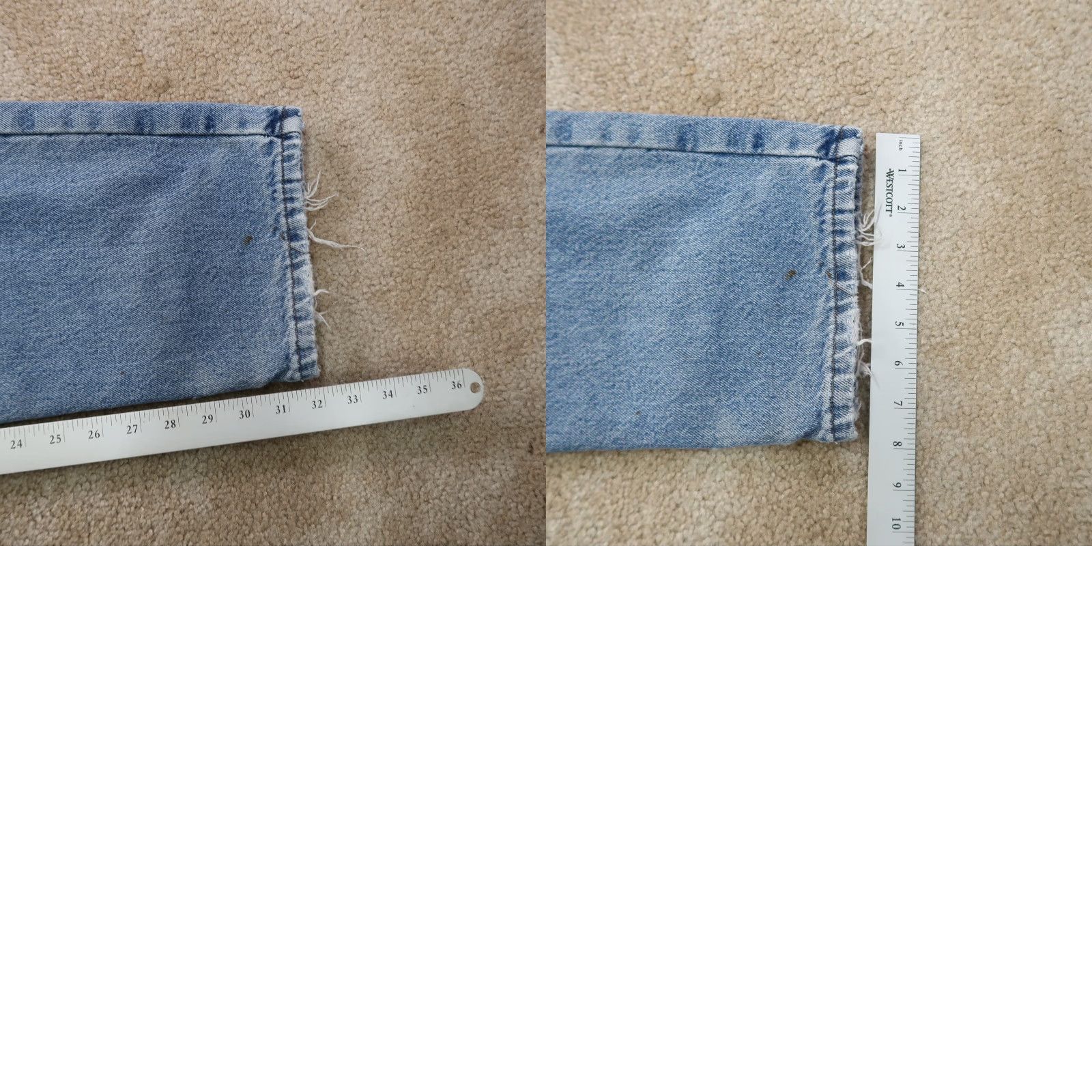 Vintage VINTAGE LL Bean Flannel Lined Jeans Men 35x34 Distressed Denim Blue Size US 35 - 9 Thumbnail
