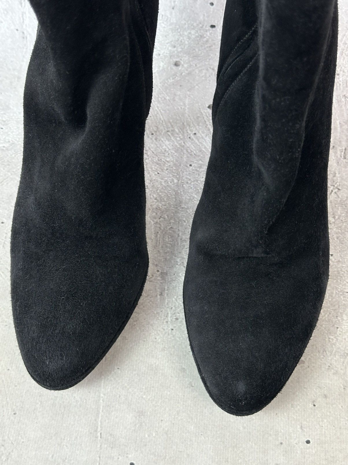 Prada Prada Black Suede High Heel Zip Made in Italy Ankle Booties Size US 7 / IT 37 - 4 Thumbnail