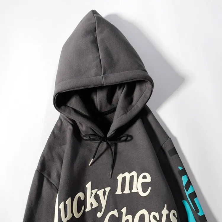 Japanese Brand Gray Color Lucky I m see Ghost Hoodie Size US L / EU 52-54 / 3 - 3 Thumbnail