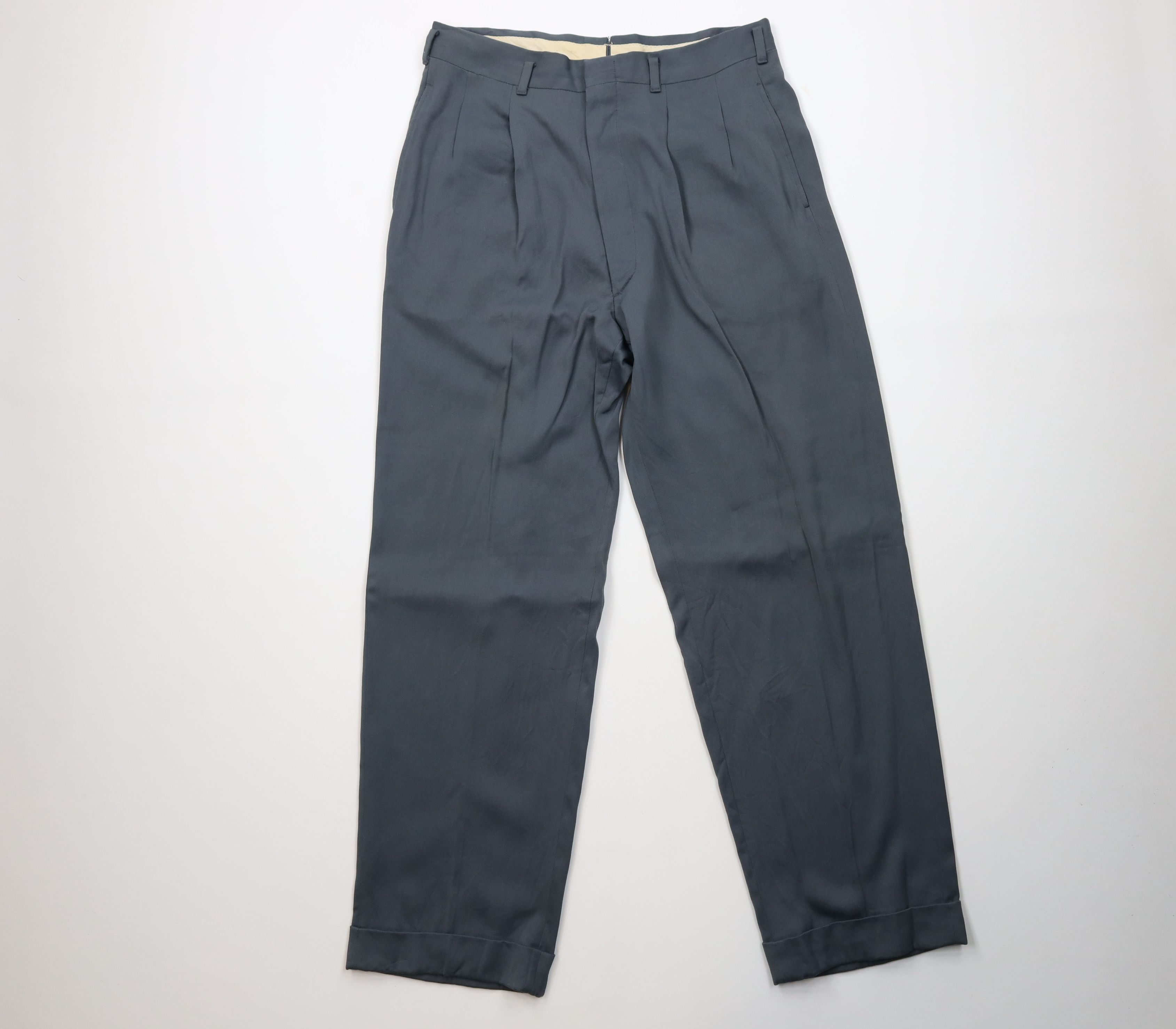 Vintage Vintage 50s Streetwear Gabardine Wide Leg Chino Pants USA Size US 32 / EU 48 - 1 Thumbnail