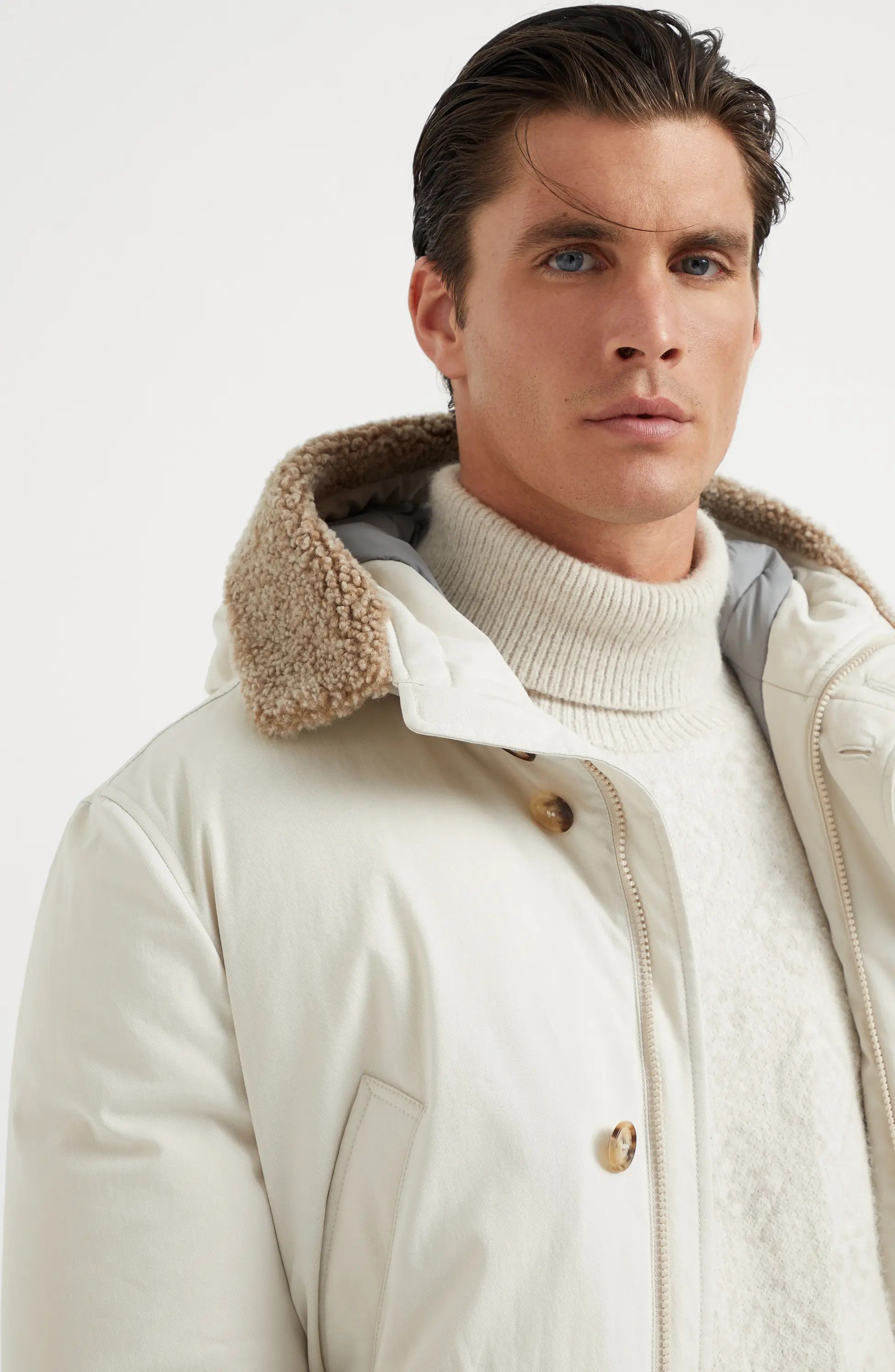Brunello Cucinelli 0924 Wr Padded Jacket in Open White Size US XL / EU 56 / 4 - 5 Thumbnail
