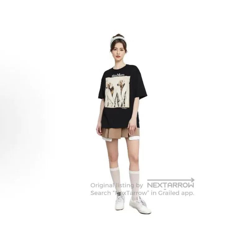 Max Mara MaxMara Black Cotton Graphic T-Shirt . Size L / US 10 / IT 46 - 3 Thumbnail