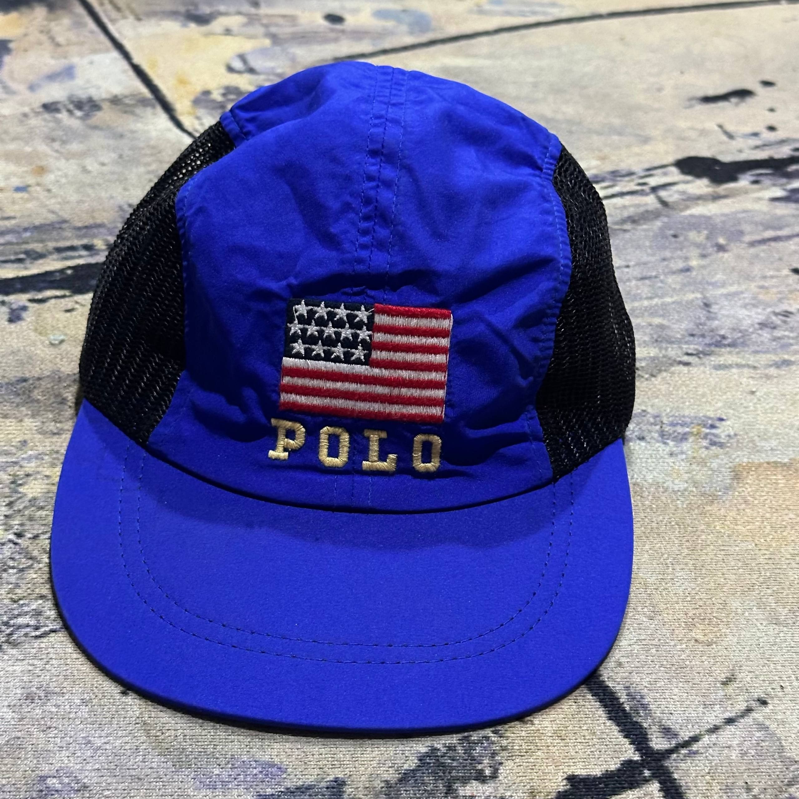 Polo Ralph Lauren OG Vintage Polo Ralph Lauren Polo Sport USA Flag Cap Hat Size ONE SIZE - 3 Thumbnail