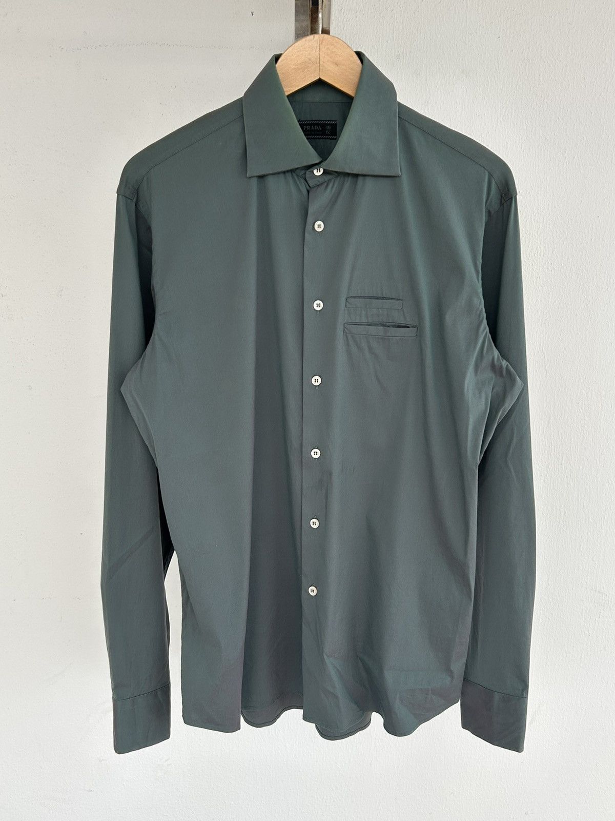 Prada Prada Vintage Button Up Nylon Shirt Green Size US L / EU 52-54 / 3 - 1 Thumbnail