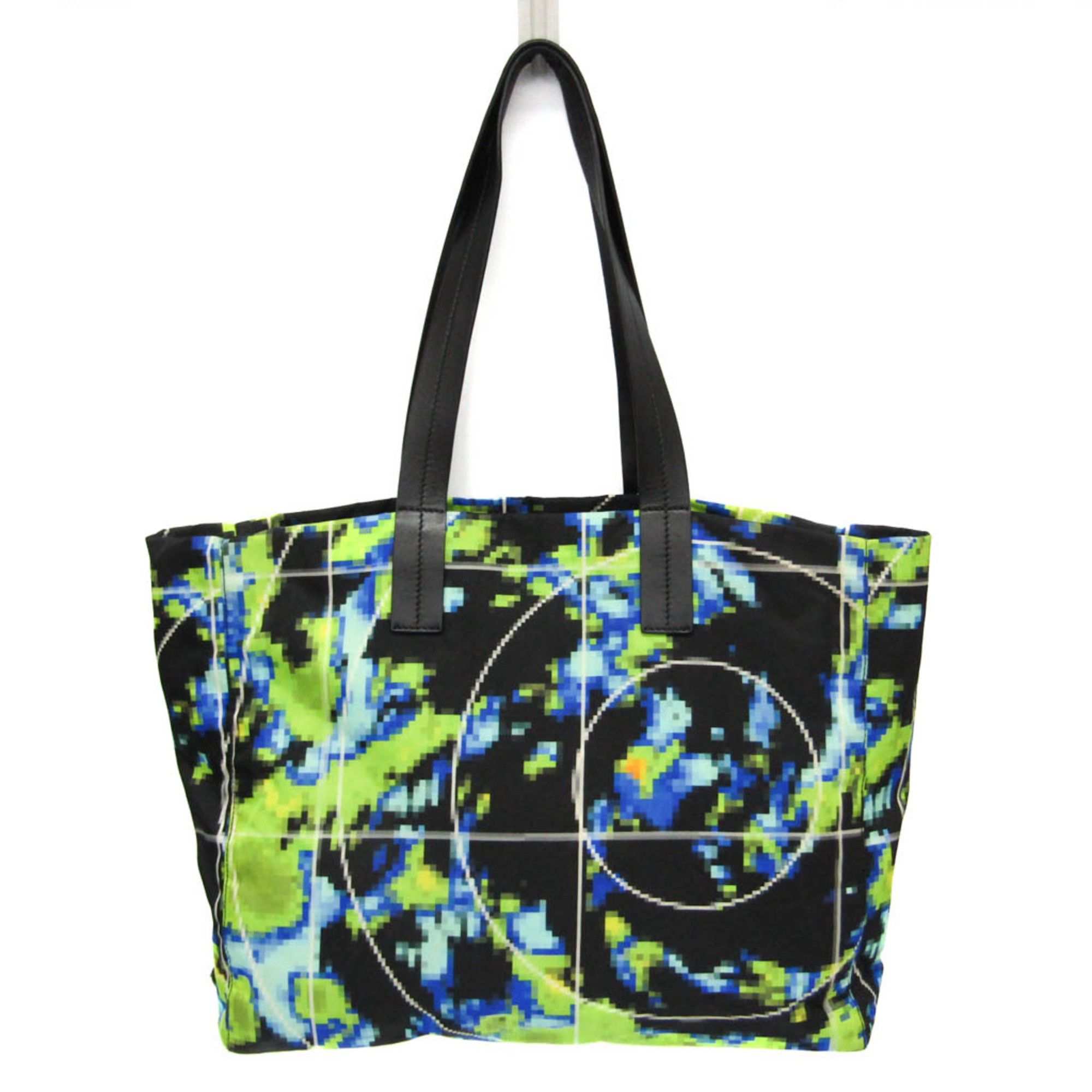 Prada Prada Tessuto Triangle Logo Women,Men Nylon,Leather Tote Bag Black,Blue,Light Green Size ONE SIZE - 1 Thumbnail