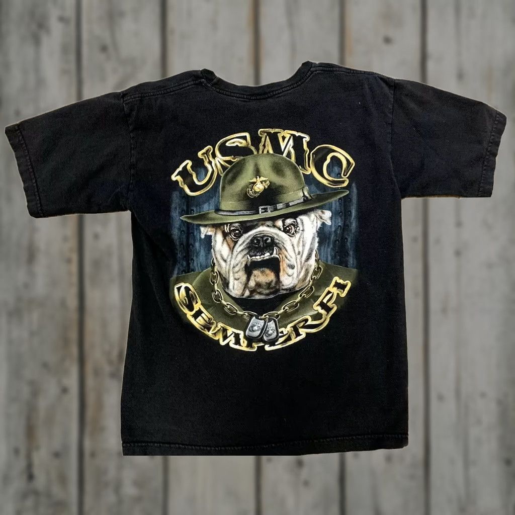 Vintage VINTAGE USMC Marine Bulldogs 3D Graphic T Shirt Black Small Mens Size US S / EU 44-46 / 1 - 1 Thumbnail