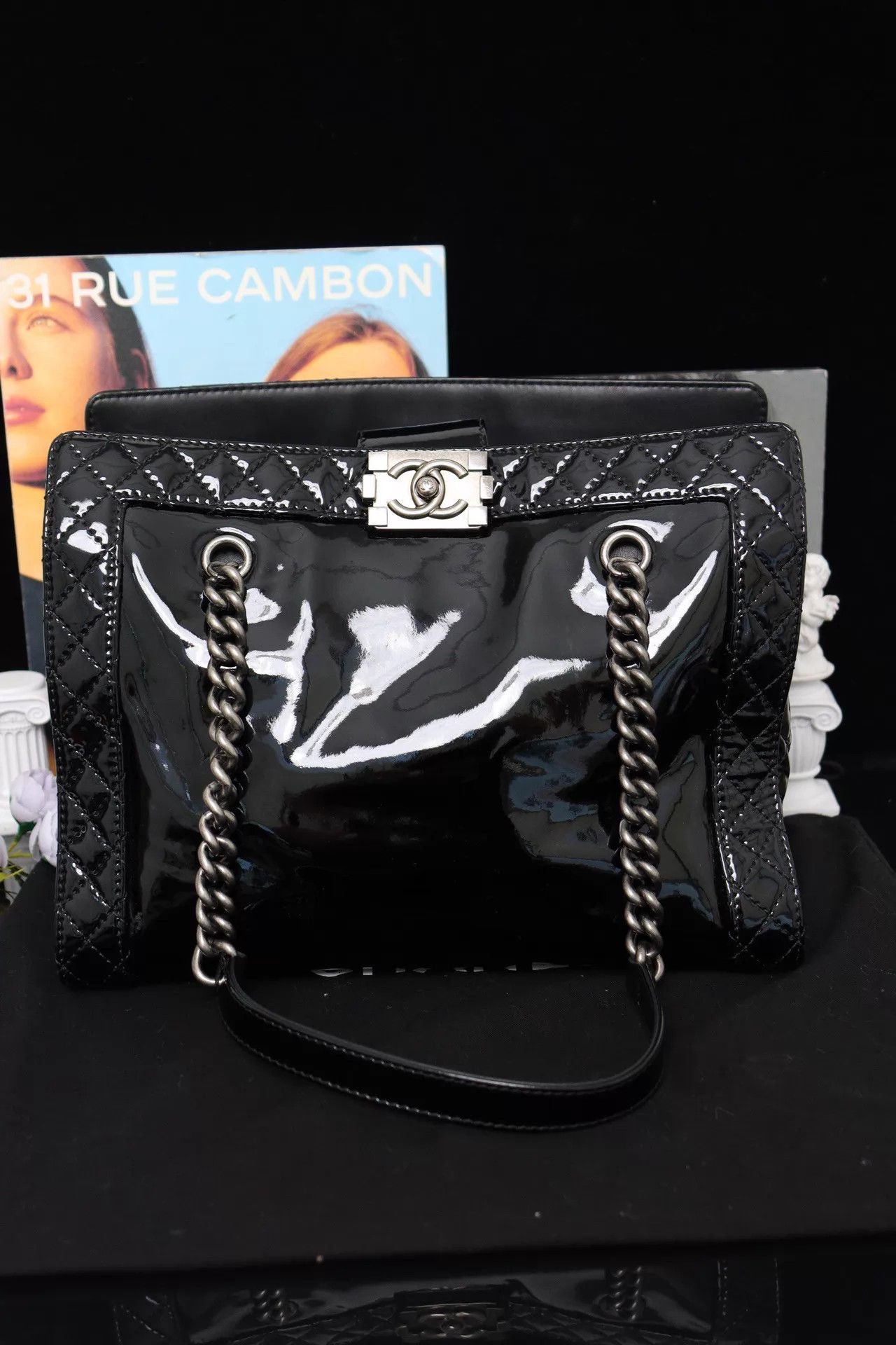 Chanel Chanel Le Boy Tote - Black Patent 18 with dustbag Size ONE SIZE - 1 Thumbnail