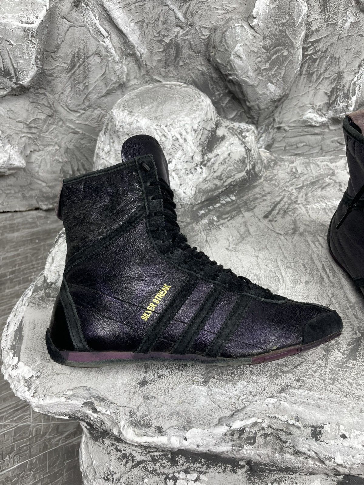 Adidas × Vintage Adidas Silver Streak Vntg Rare Moto Wrestling Box High Shoes Size US 6 / IT 36 - 6 Thumbnail