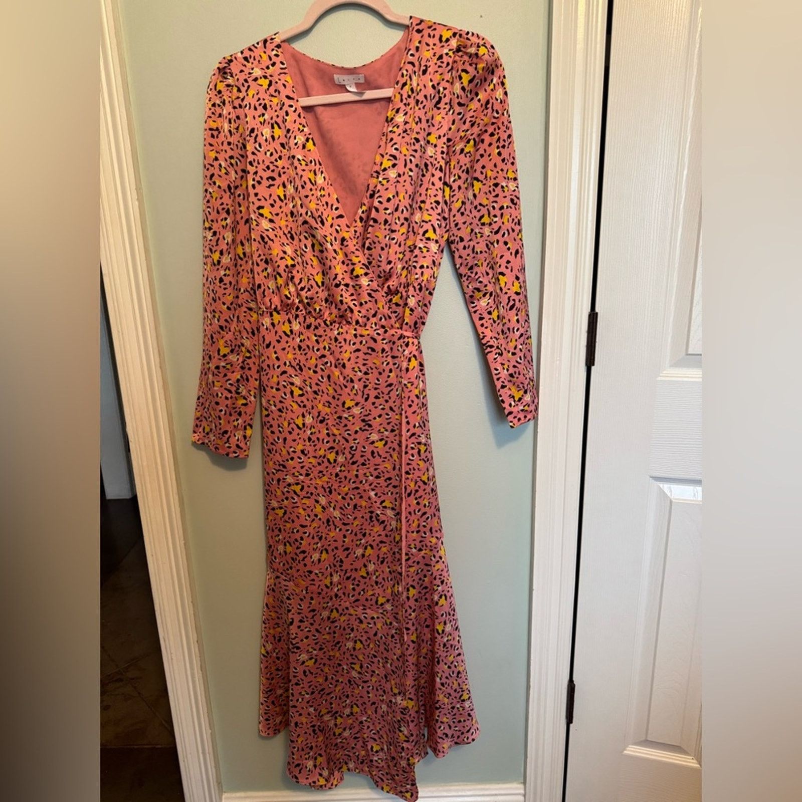 Other Leith Stylish Pink Patterned Wrap Dress SzM Size M / US 6-8 / IT 42-44 - 1 Thumbnail