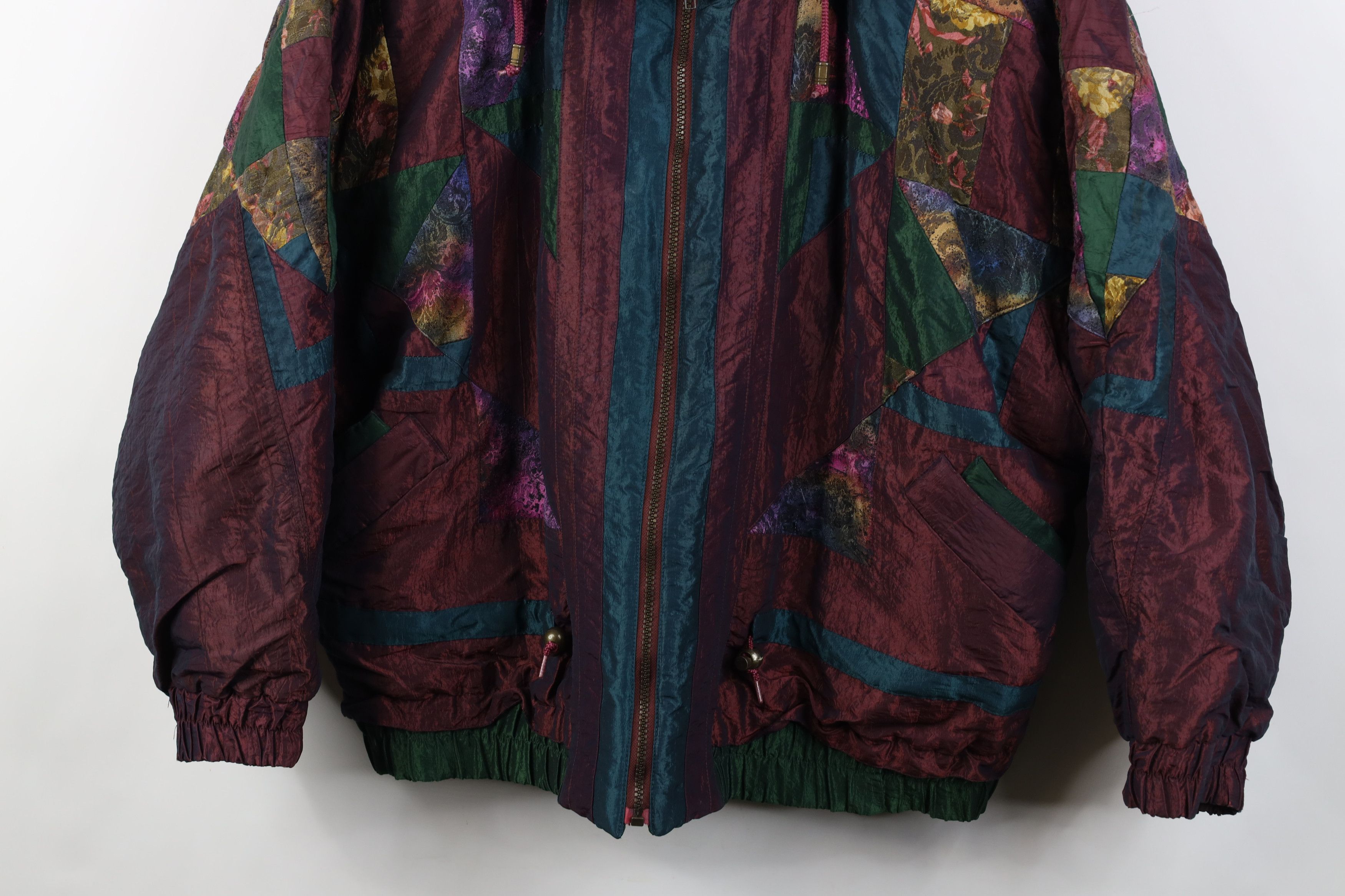 Vintage Vintage 90s Streetwear Patchwork Flower Bomber Jacket Size L / US 10 / IT 46 - 3 Thumbnail