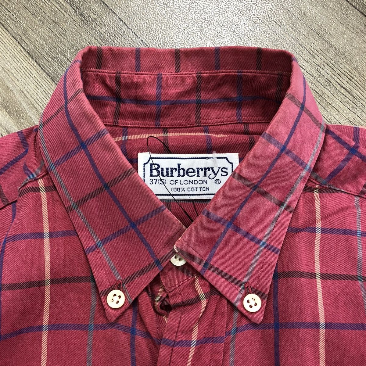 Burberry × Burberry Prorsum × Vintage 🇺🇸 1990s Burberrys Nova Check Iconic Designer Red Longs Shirt Size US M / EU 48-50 / 2 - 4 Thumbnail