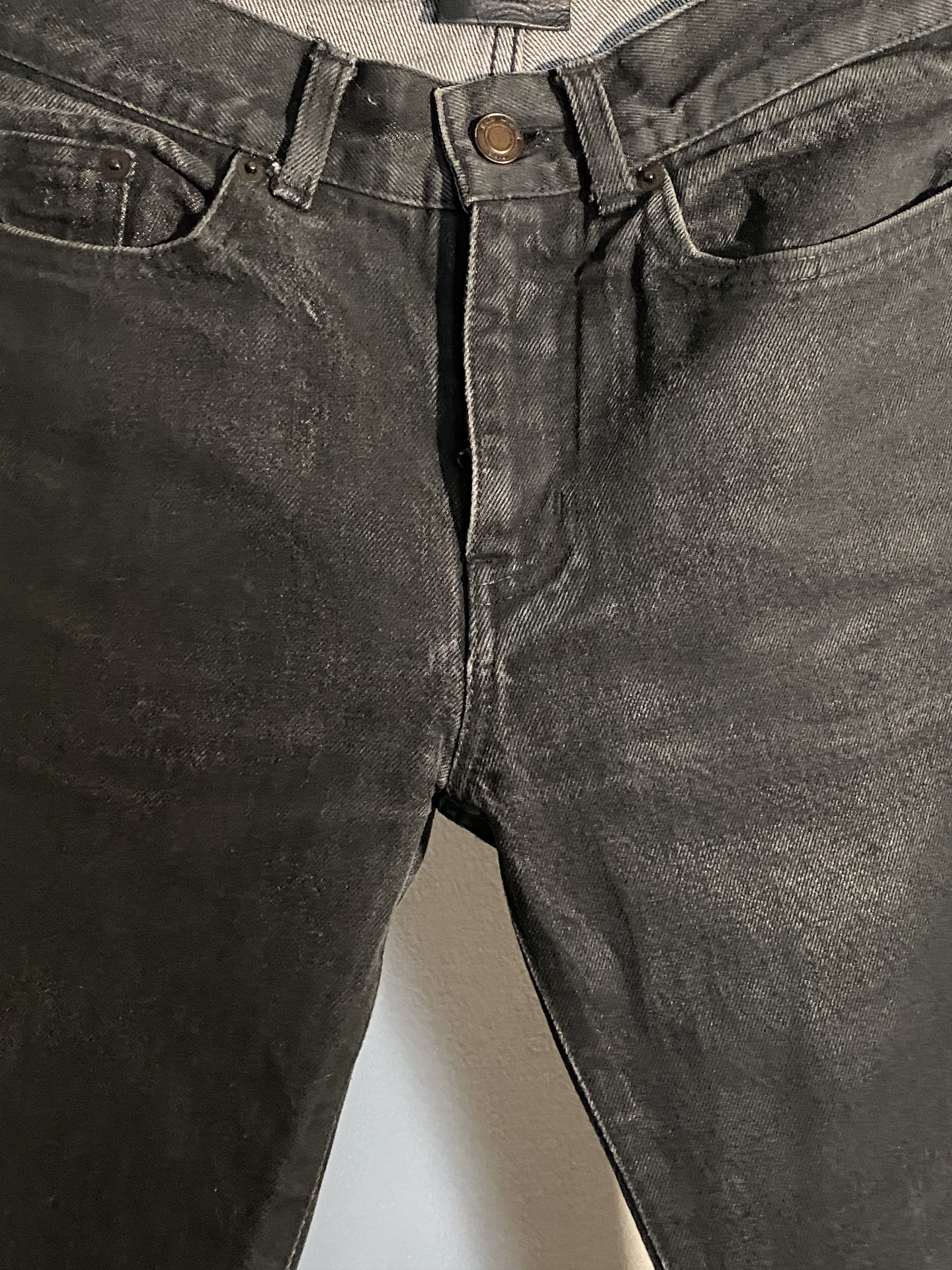 D02 black waxed denim, view 4