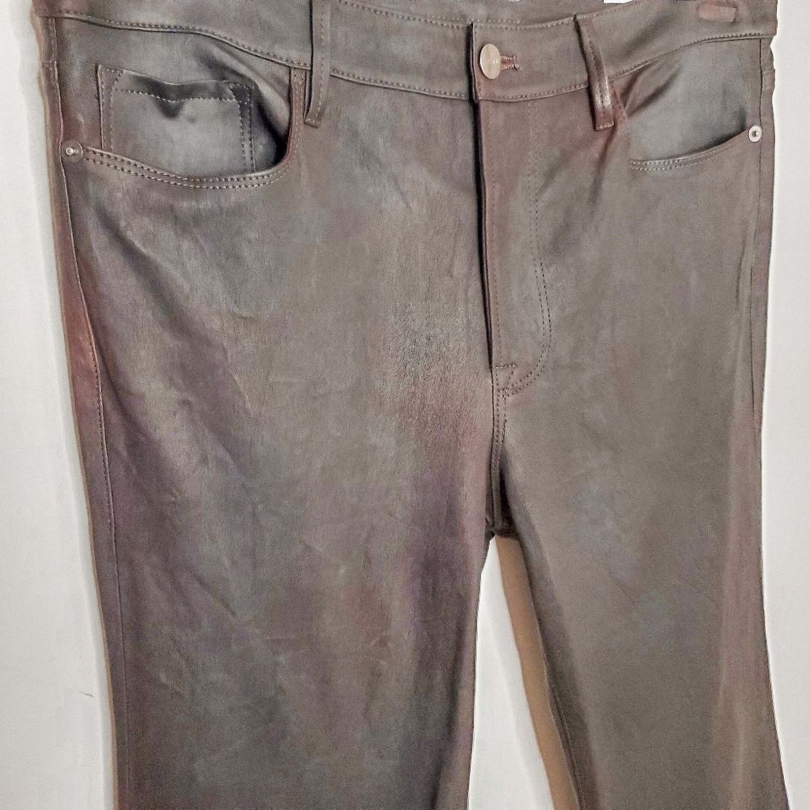 Frame Frame Espresso Brown Le Crop Mini Boot Leather Pants Size 34 Size 34" / US 12 / IT 48 - 3 Thumbnail