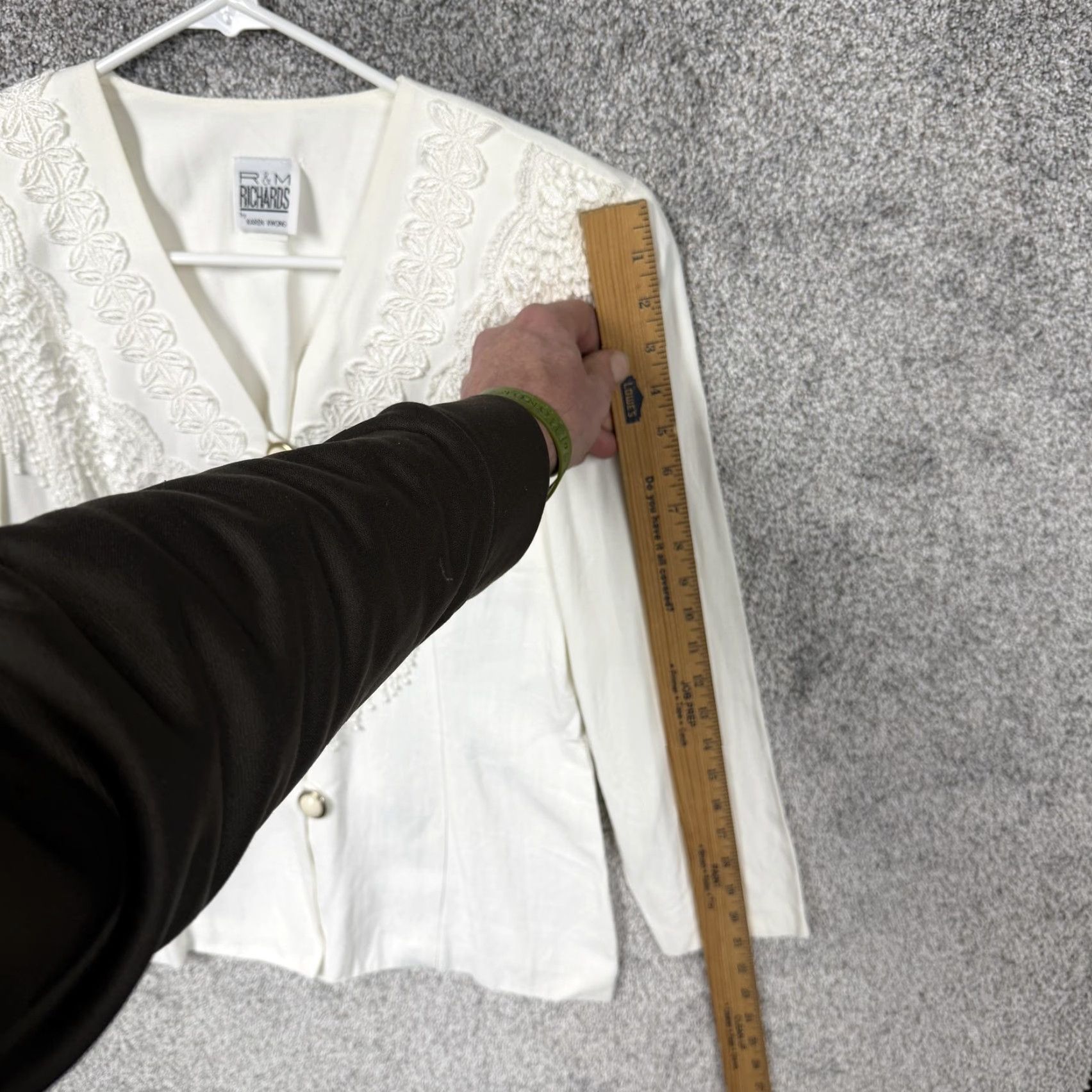 Vintage VINTAGE R&M Richards Blouse Womens 6P Petite White Fringe Embroidered Party/Shirt Size M / US 6-8 / IT 42-44 - 3 Thumbnail