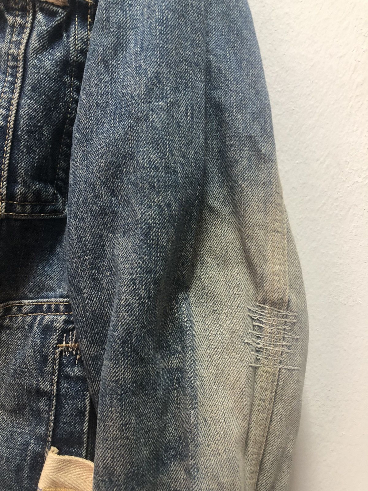 Paul Smith × R.Newbold R NEWBOLD Denim Jacket Distressed Patchwork Size US L / EU 52-54 / 3 - 3 Thumbnail