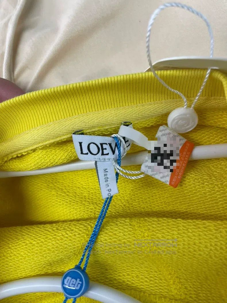 Loewe Loewe Yellow Logo Embossed Cotton Sweatshirt Size L / US 10 / IT 46 - 4 Thumbnail