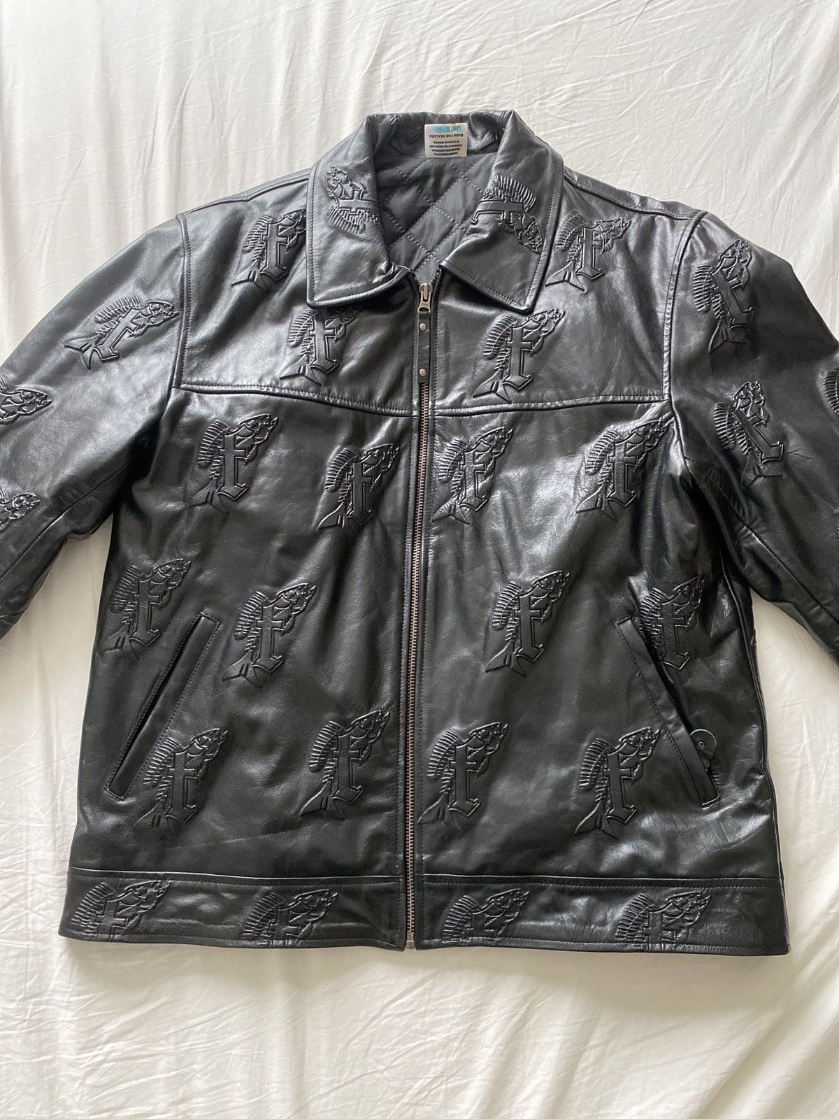 Fishing for Scale by Kobe Fisher - Logo Leather Jacket