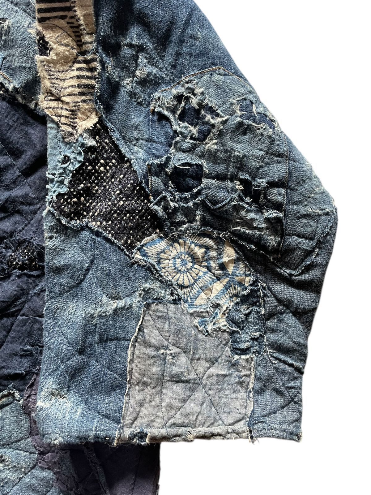 Proleta Re Art Custom Indigo Boro Damaged Fabric Haori Kimono Jacket Size US L / EU 52-54 / 3 - 7 Thumbnail