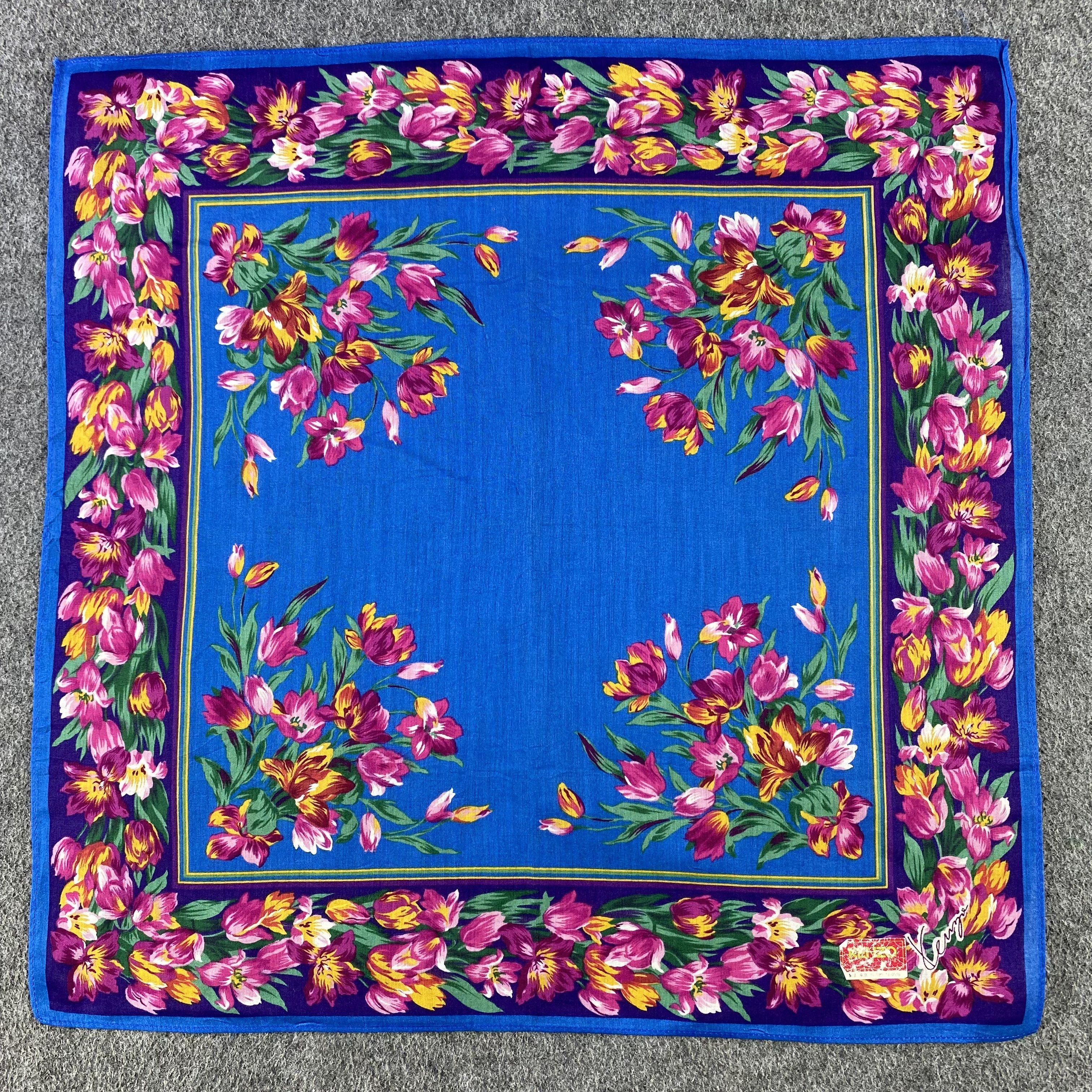 Kenzo × Vintage Kenzo Handkerchief/Neckerchief/Bandana HC705 Size ONE SIZE - 1 Thumbnail