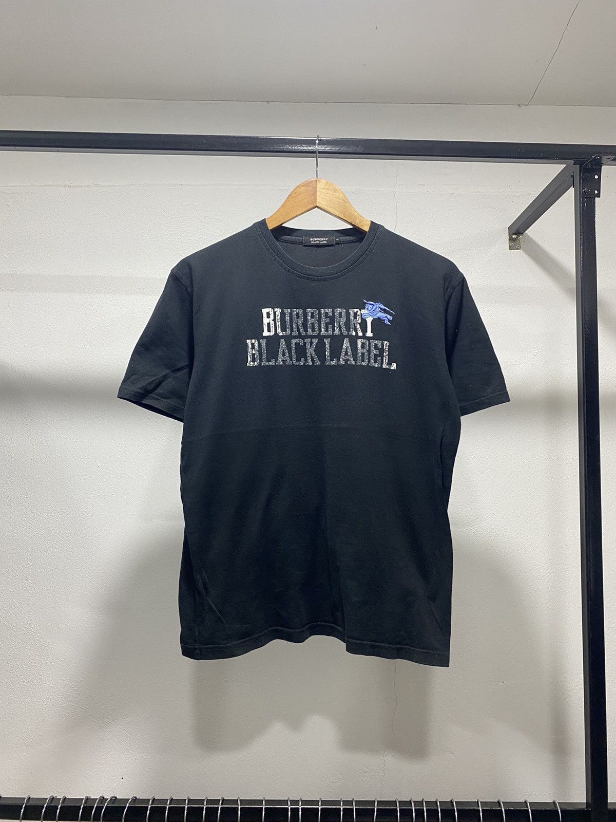 Burberry × Designer × Vintage Sick☠️ Burberry Black Label Spellout Tshirt Size US S / EU 44-46 / 1 - 2 Thumbnail