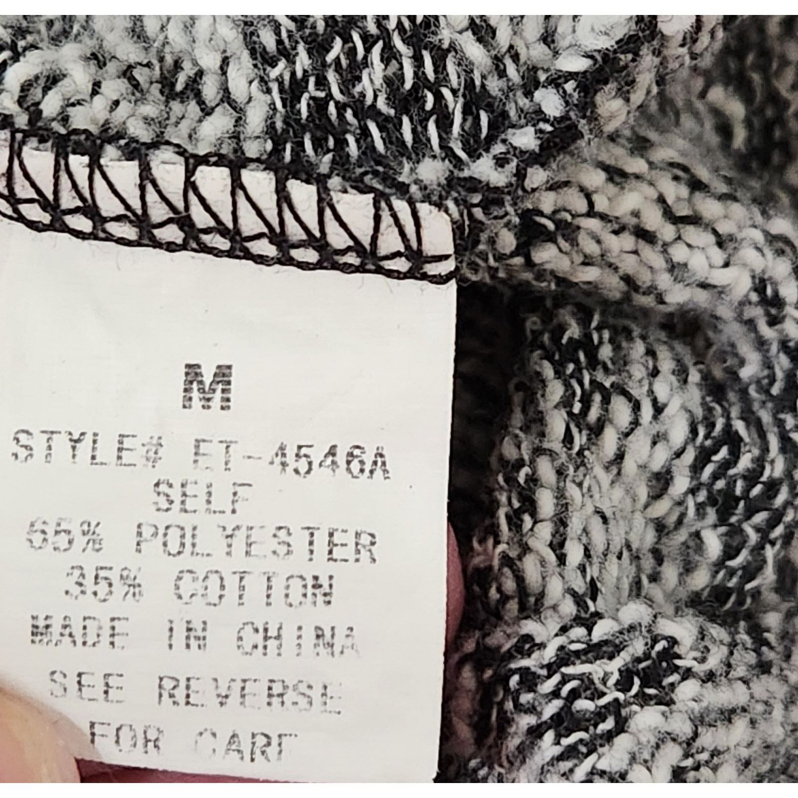 Other EZ Clothing Black White Knit Sweater Top Crochet Trim Medium Size M / US 6-8 / IT 42-44 - 6 Thumbnail