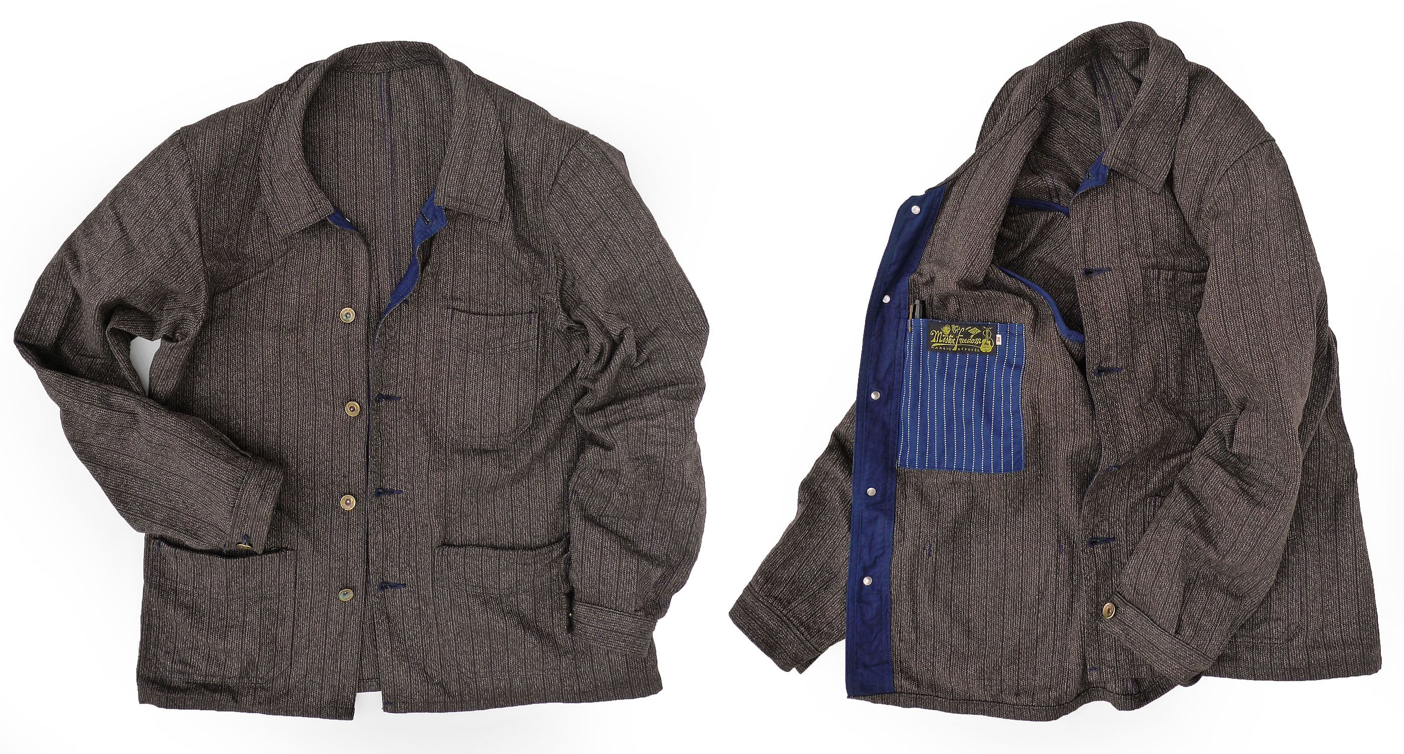 Mister Freedom × Sugar Cane Mister Freedom Covert Stripe Bellville Chore Jacket Size US M / EU 48-50 / 2 - 2 Thumbnail