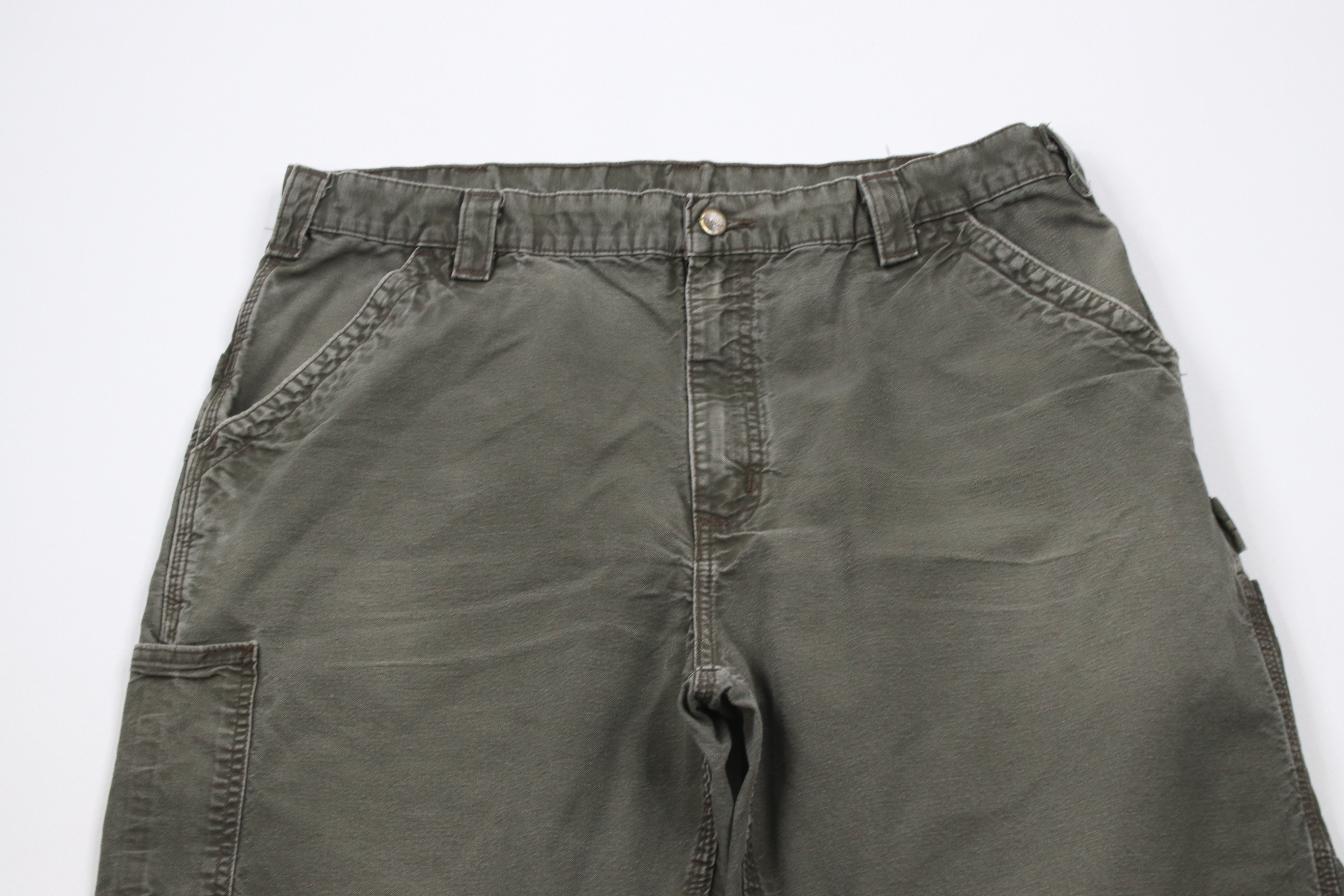 Carhartt × Vintage Vintage Y2K Carhartt Spell Out Wide Leg Dungaree Pants Green Size US 38 / EU 54 - 2 Thumbnail
