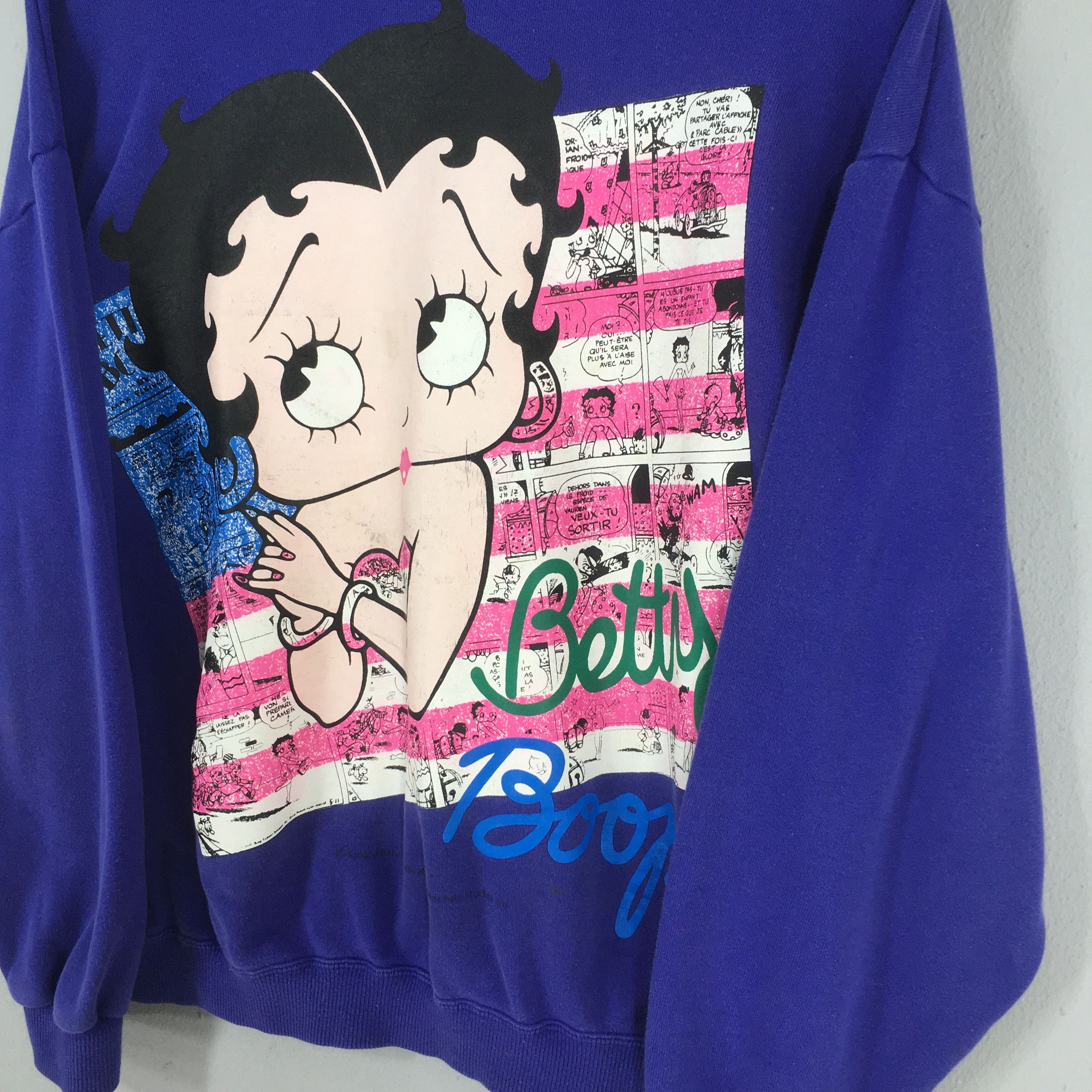 Cartoon Network × Vintage Vintage 90s Betty Boop Purple Sweatshirt Medium Size US M / EU 48-50 / 2 - 3 Thumbnail