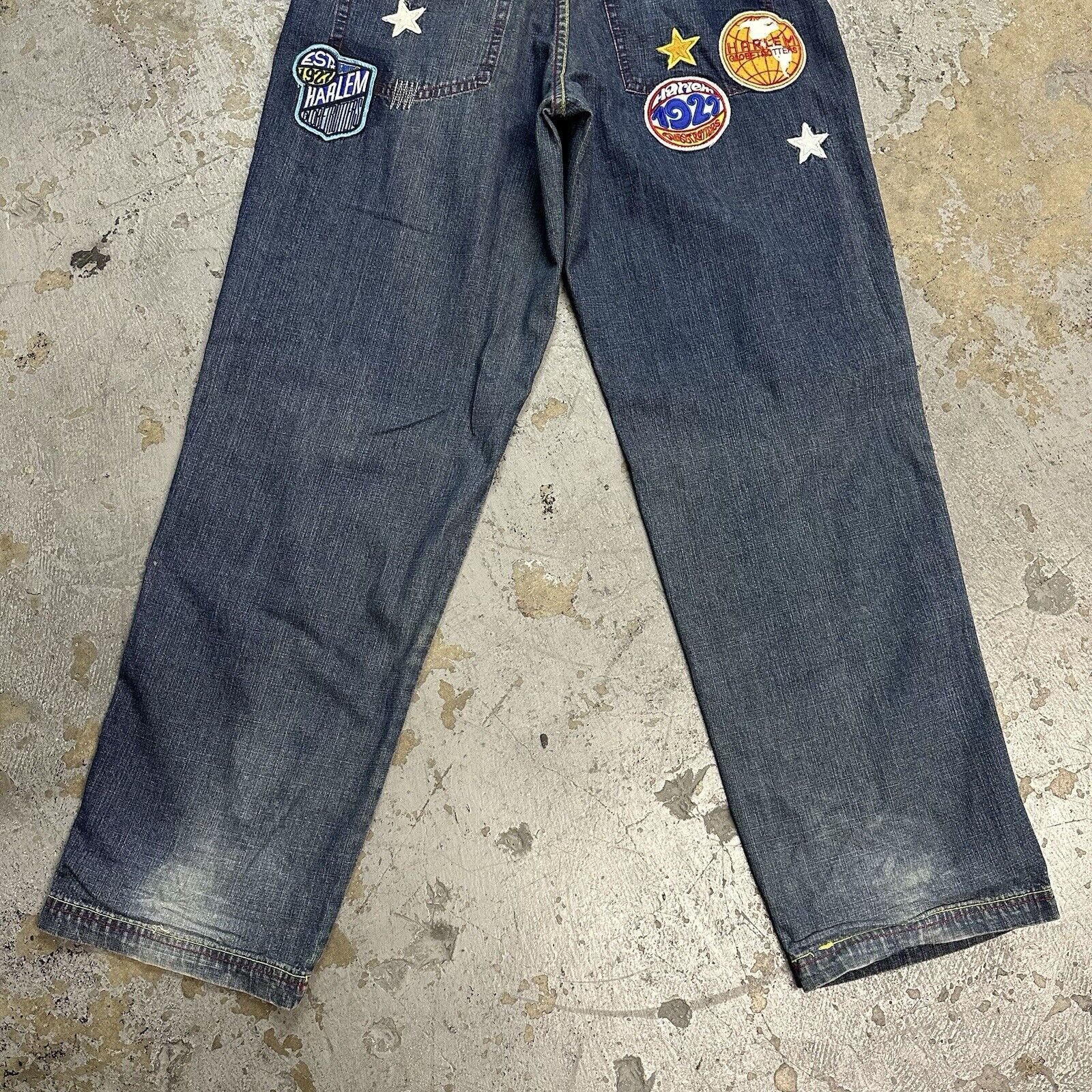 Fubu × JNCO × Southpole Vintage Y2K Fubu Harlem Globetrotters Baggy Denim Jeans Size US 34 / EU 50 - 6 Thumbnail