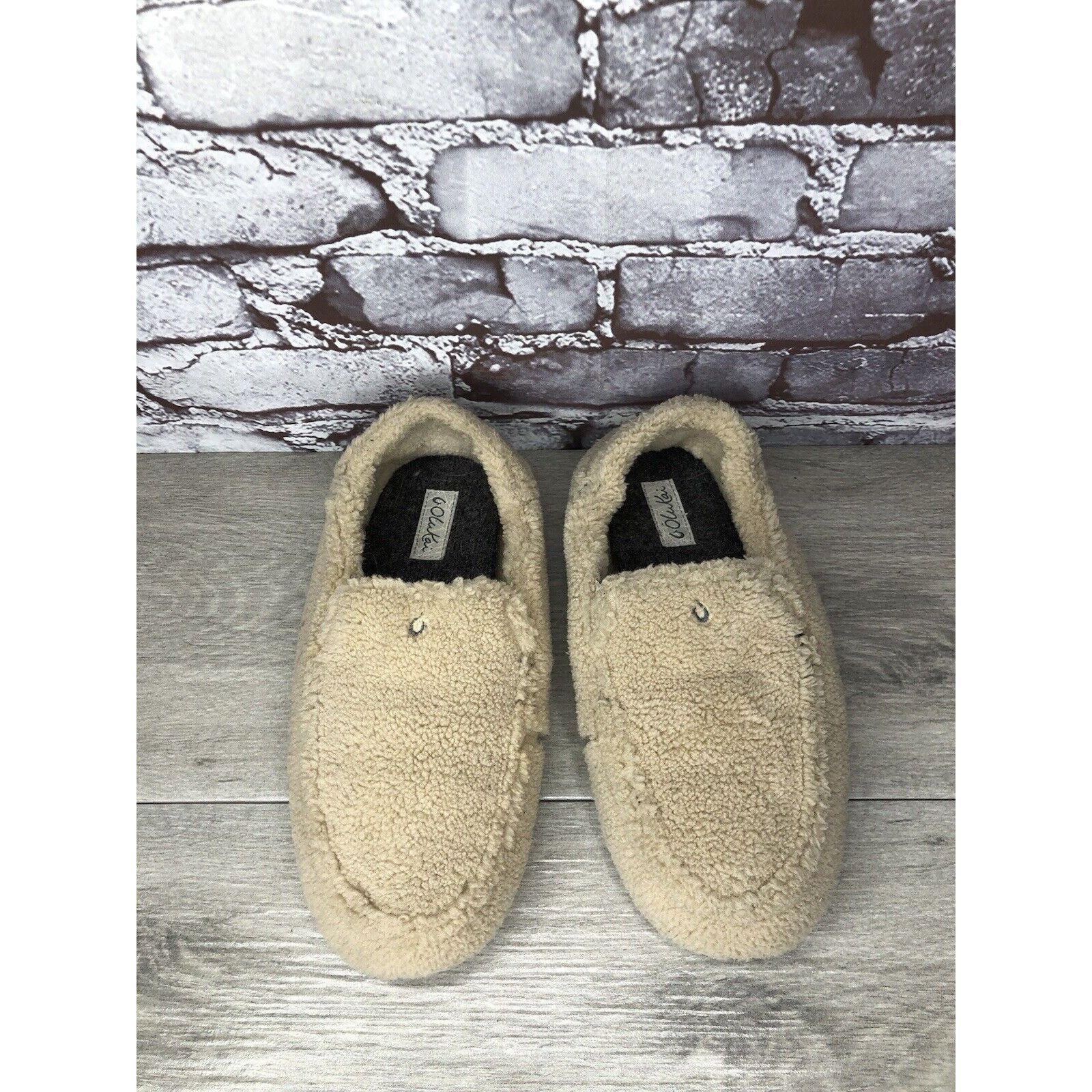 Olukai OLUKAI Nohea Heu Tan Sandbar Faux Fur Slippers Loafers Shoes Size US 8 / IT 38 - 2 Thumbnail