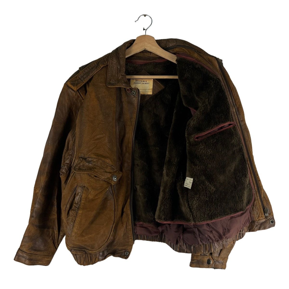 Vintage 🔥VTG GENUINE LEATHER JACKET FLIGHT RIOT RIOT BONDAGE Size US M / EU 48-50 / 2 - 12 Thumbnail