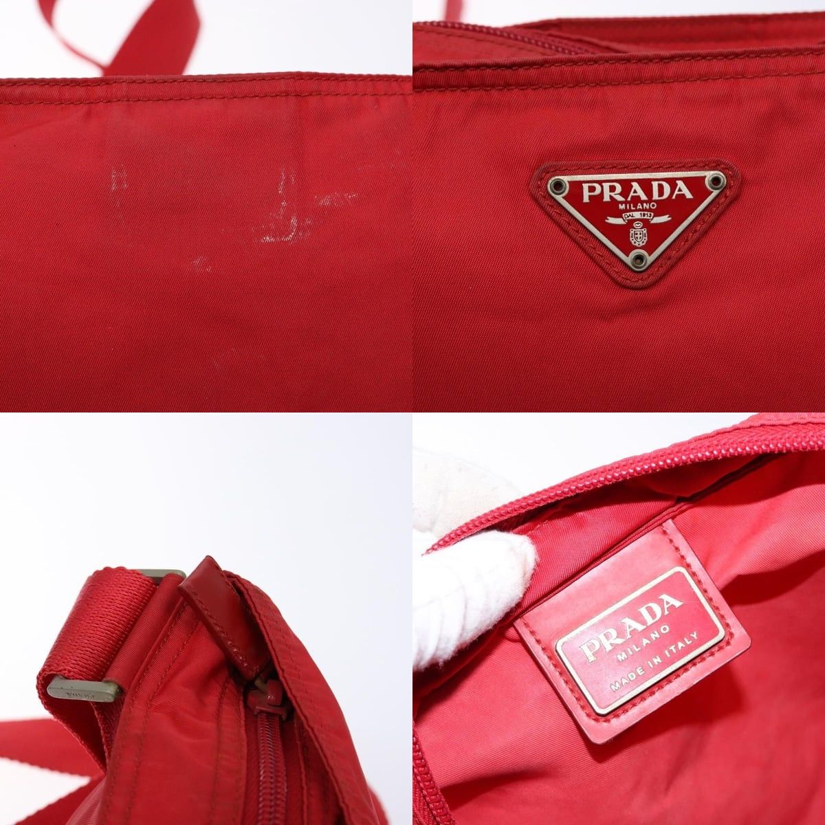 Prada PRADA Shoulder Bag Nylon Red Silver Size ONE SIZE - 11 Thumbnail