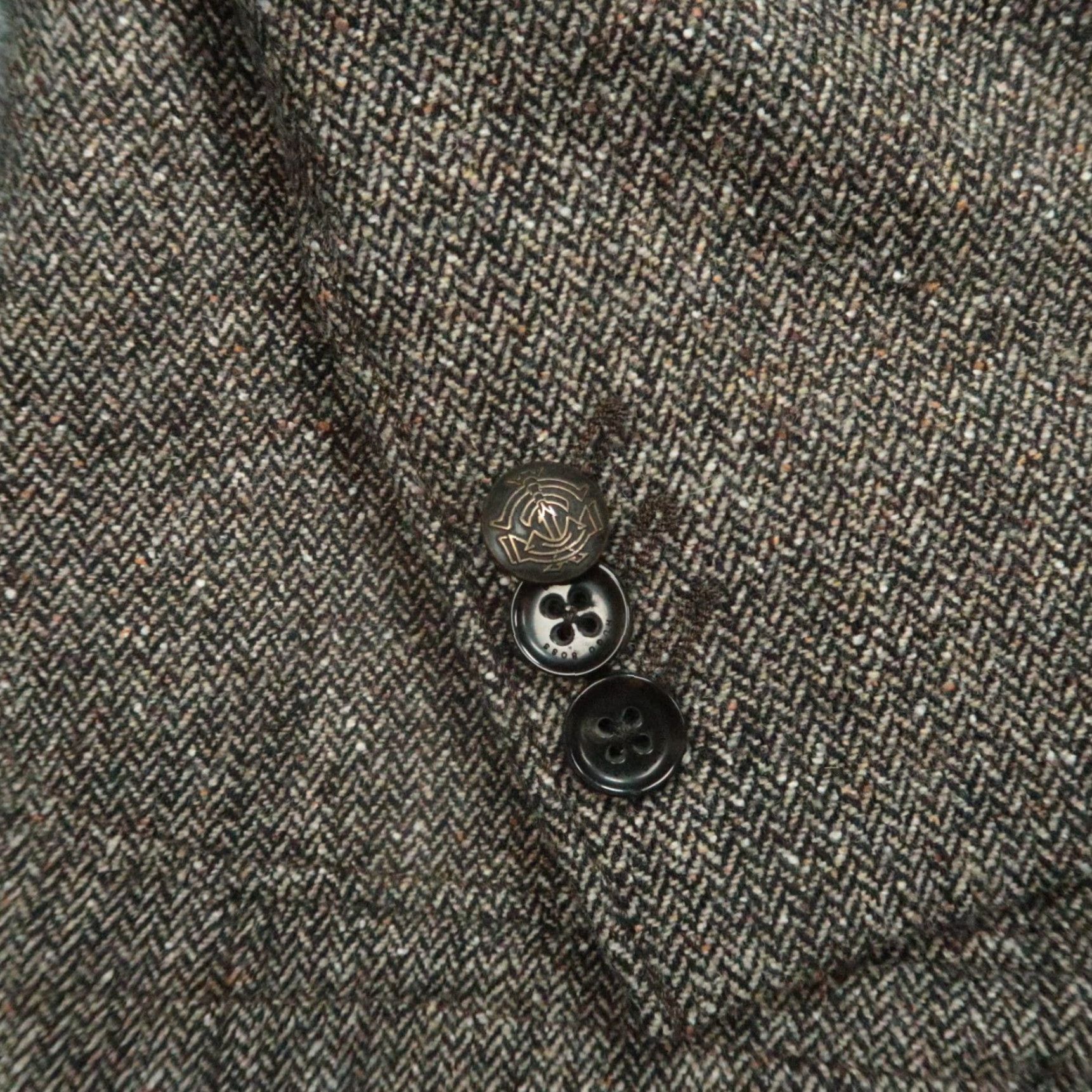Hugo Boss Hugo Boss Blazer Mens 42R Brown Wool Silk Herringbone Sport Coat Jacket Mens Regular Three-Button Notch Lapel Single-Breasted 2 Piece Vintage: No Size 42R - 7 Thumbnail