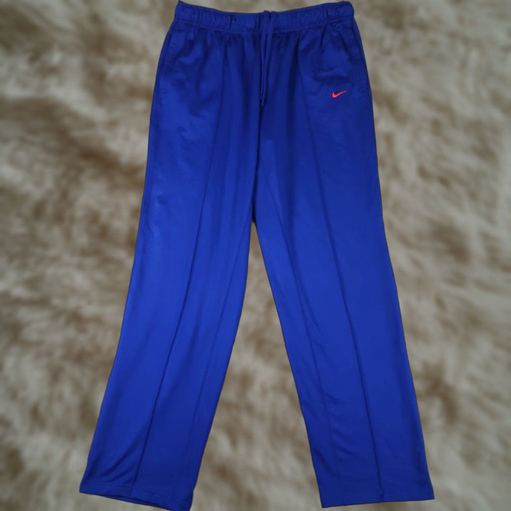 Nike Nike Pants Mens Large Blue Dri Fit Swoosh Running Track Sweatpants Jogger * Size US 33 - 1 Thumbnail