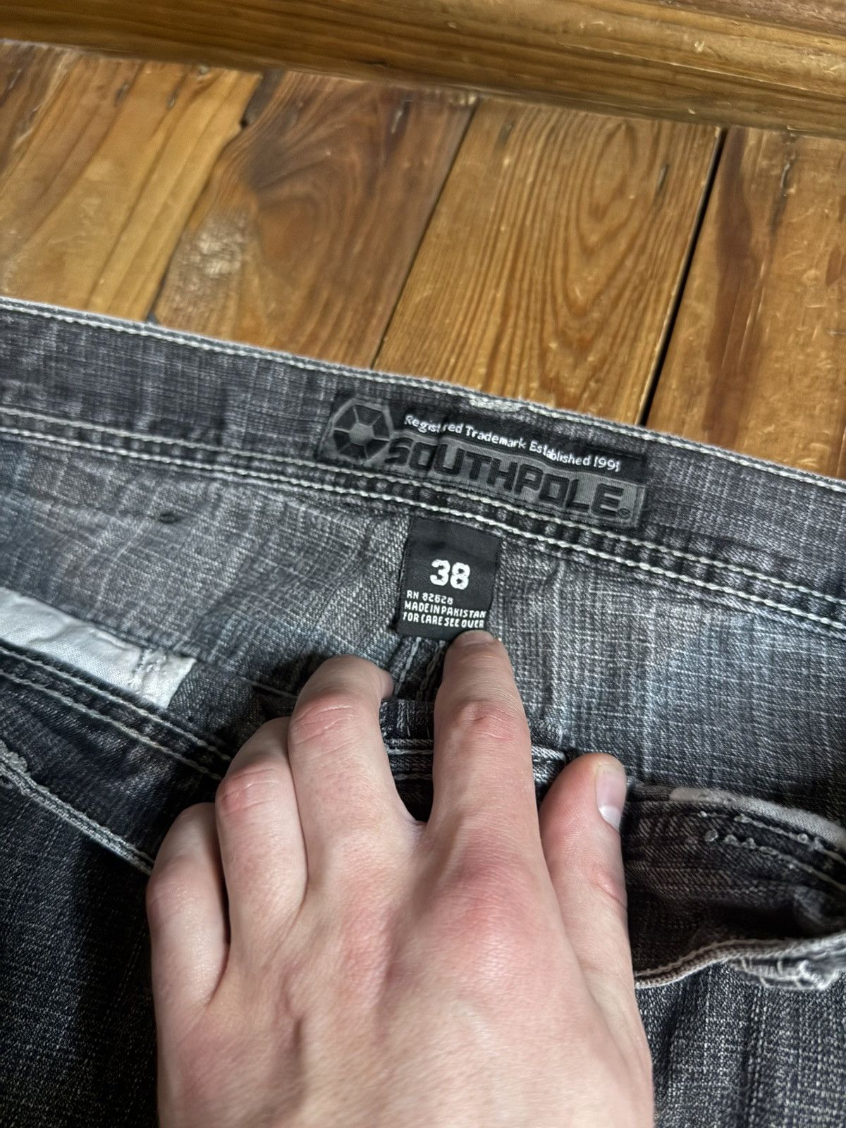 Southpole Vintage Y2K Southpole Baggy Black Denim Jeans Size US 38 / EU 54 - 3 Thumbnail