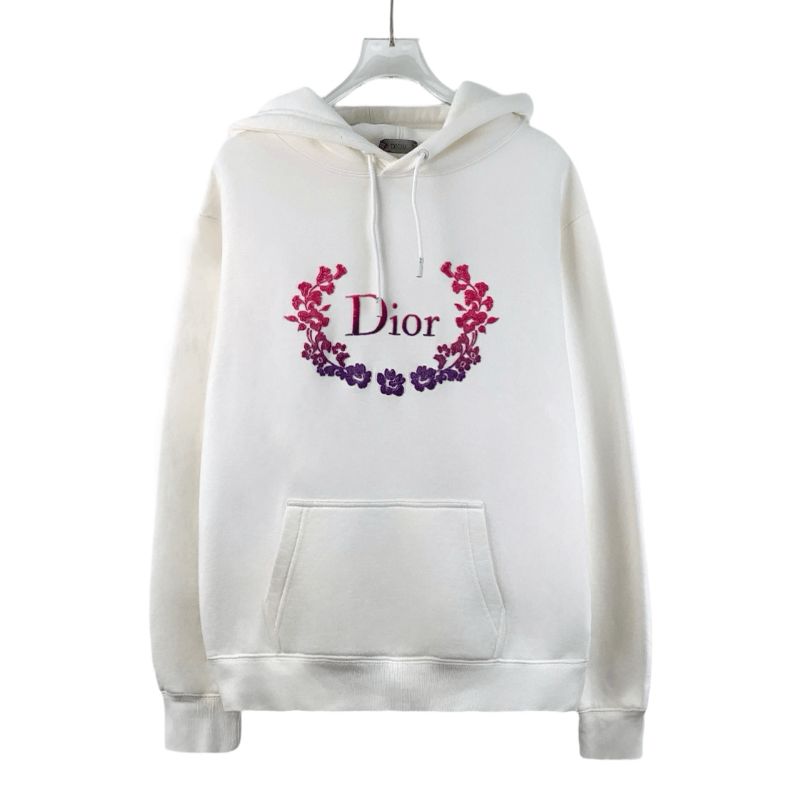 Dior Dior White Cotton Drawstring Hoodie with Logo (Size S) Size S / US 4 / IT 40 - 1 Thumbnail