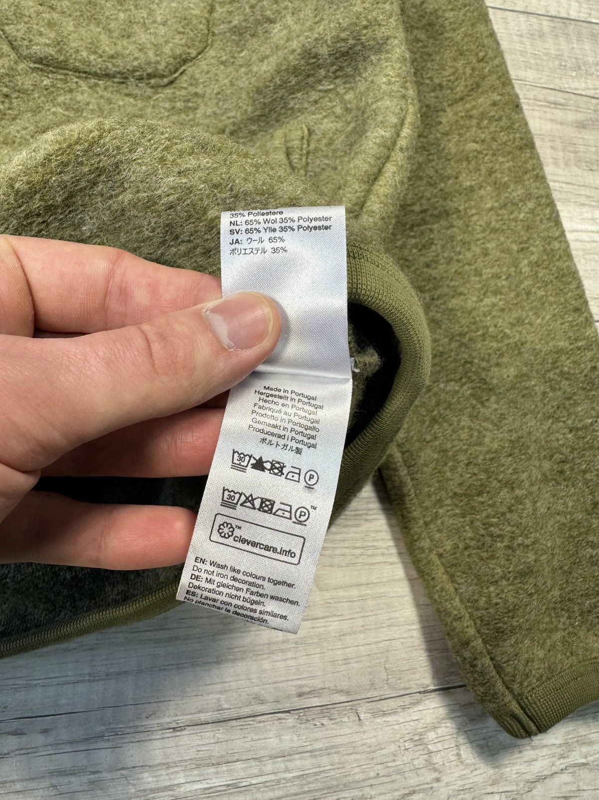Universal Works Universal Works Cardigan Light Olive Wool Fleece Size US M / EU 48-50 / 2 - 8 Thumbnail