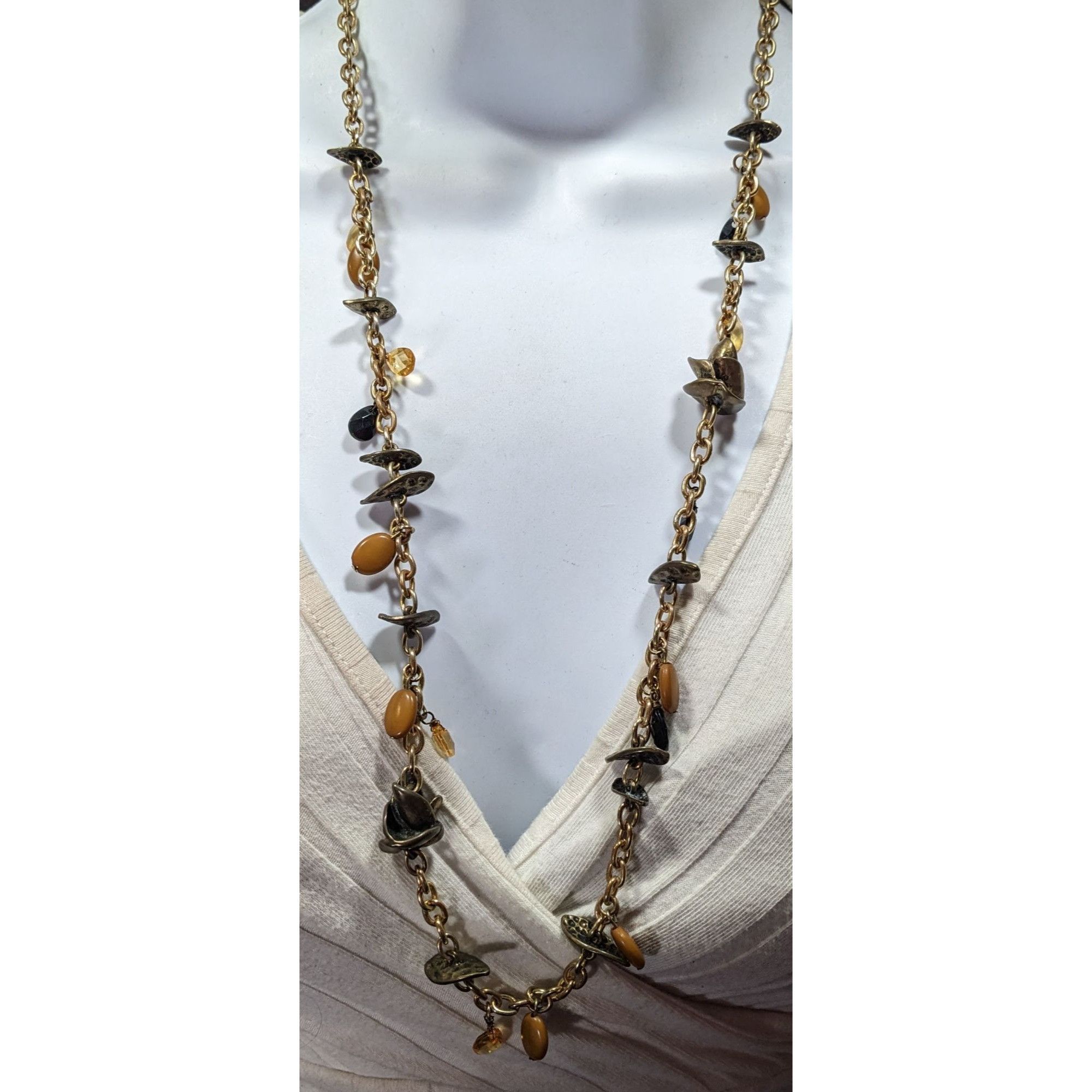 Other Bohemian Brown Black And Gold Tone Charm Necklace Size ONE SIZE - 2 Thumbnail
