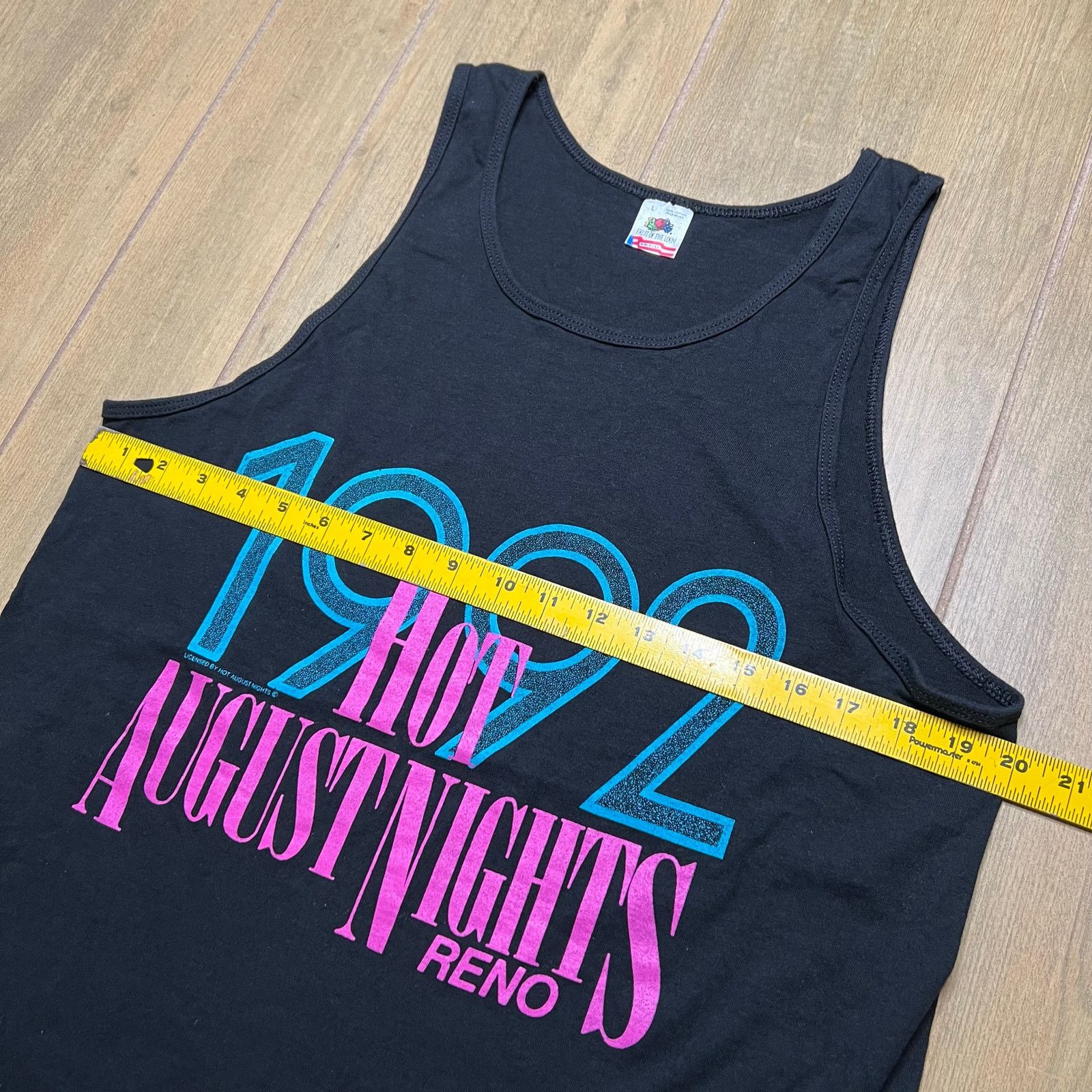Fruit Of The Loom Vintage 90s Hot August Nights Reno Men's Tank Top Black Sz L Size US L / EU 52-54 / 3 - 7 Thumbnail