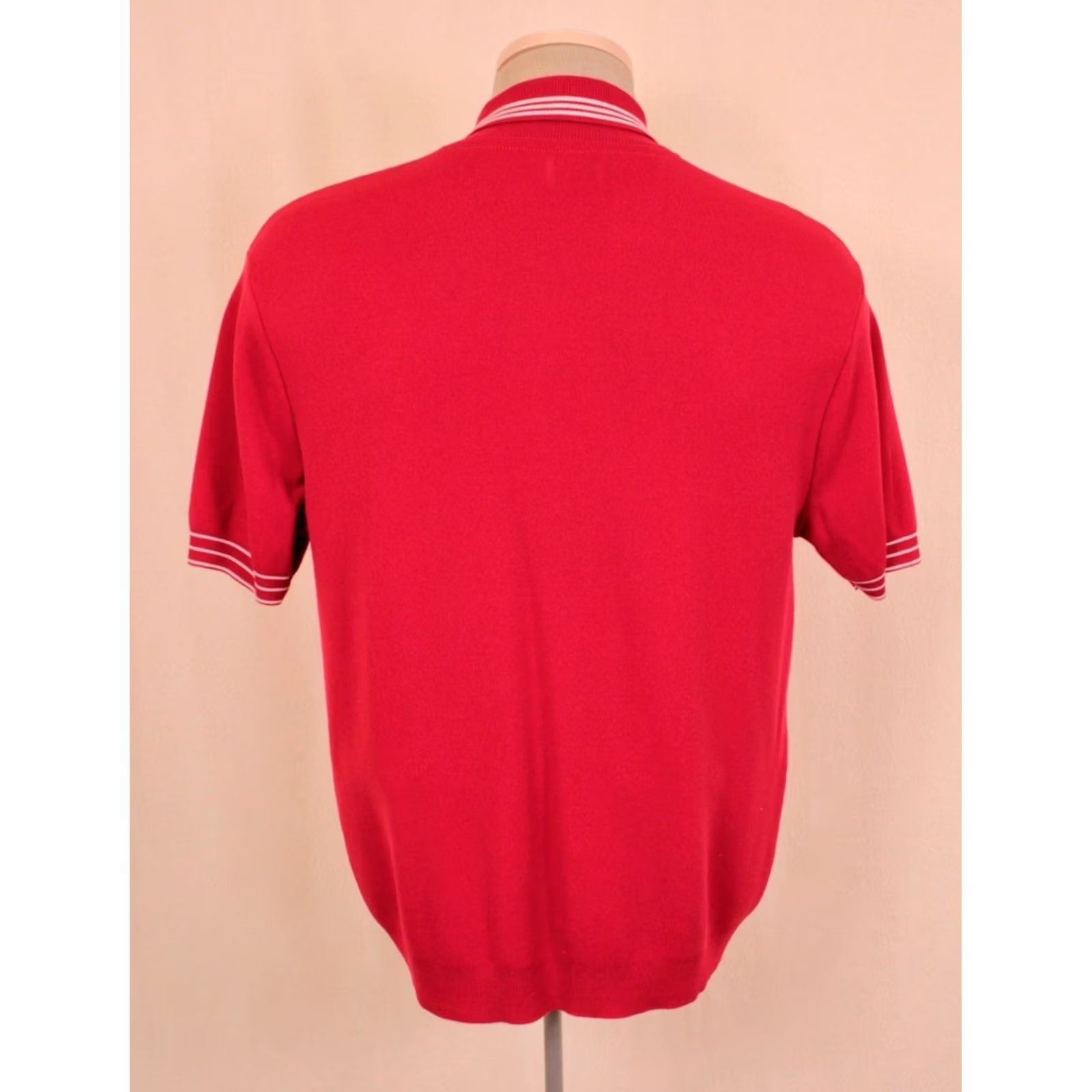 Vintage Ban-Lon 60s Shirt Red Nylon VTG Short Sleeve Sz L Mens Shirts 1960s Casual Handcrafted Size US L / EU 52-54 / 3 - 2 Thumbnail