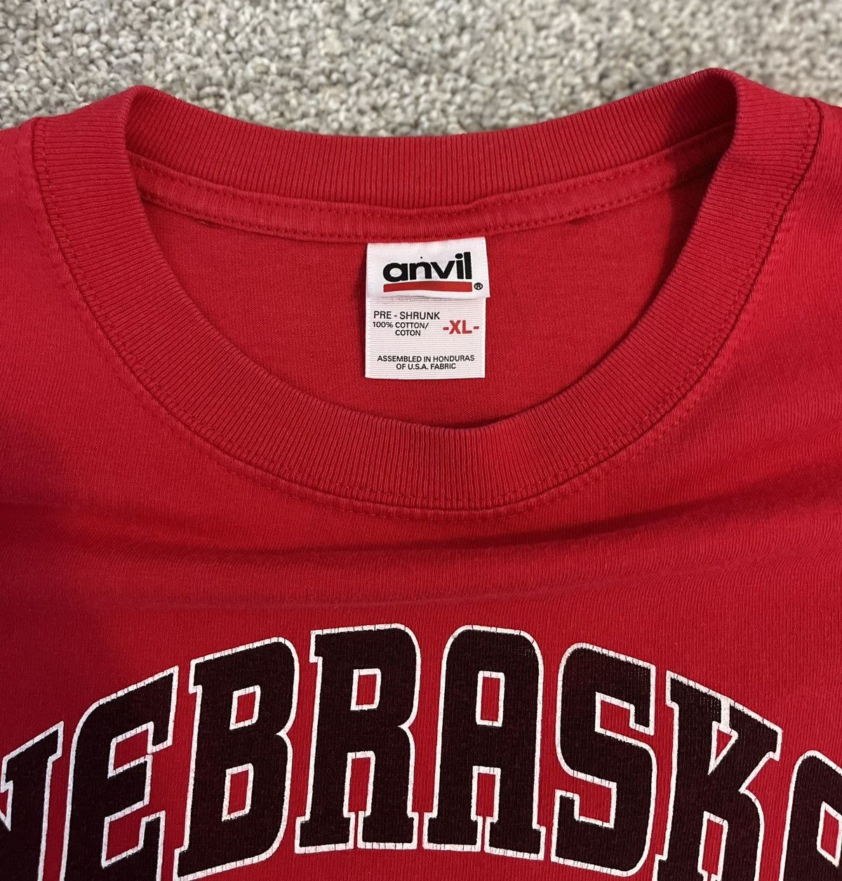 Anvil Vintage Red Nebraska Cornhuskers Football Shirt Tee XL Size US XL / EU 56 / 4 - 3 Thumbnail